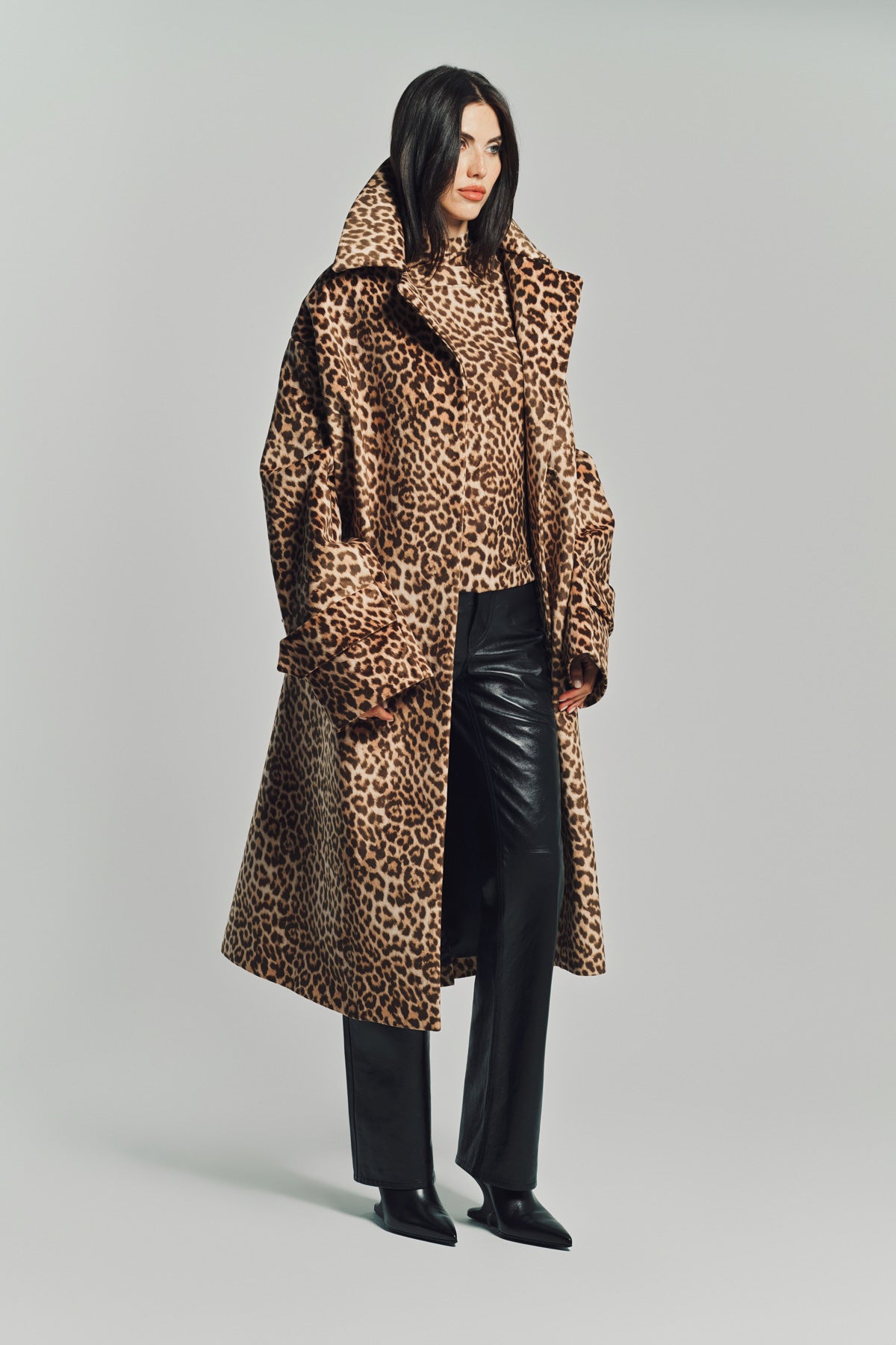 DURAN LANTINK | OVERSIZED LEOPARD TRENCH COAT