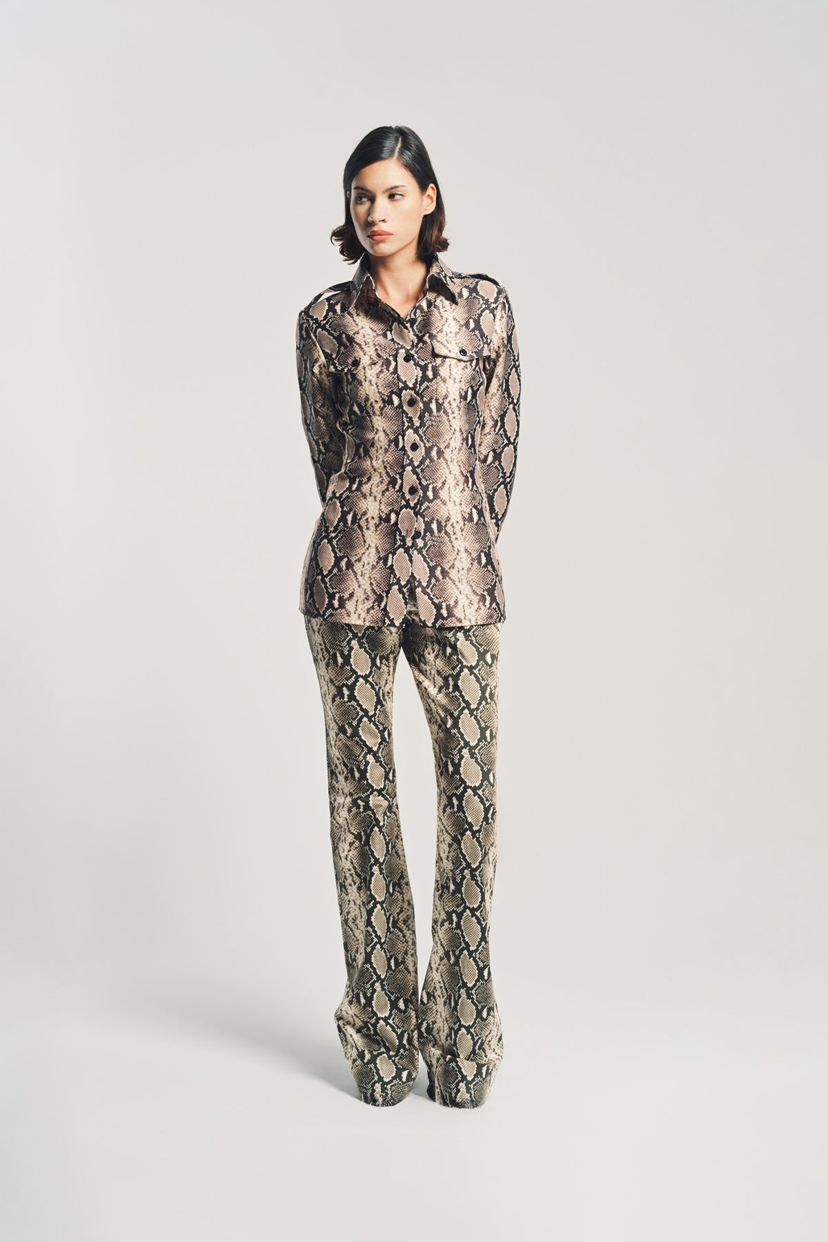 DURAN LANTINK | SNAKE PRINT LONG SLEEVE SHIRT