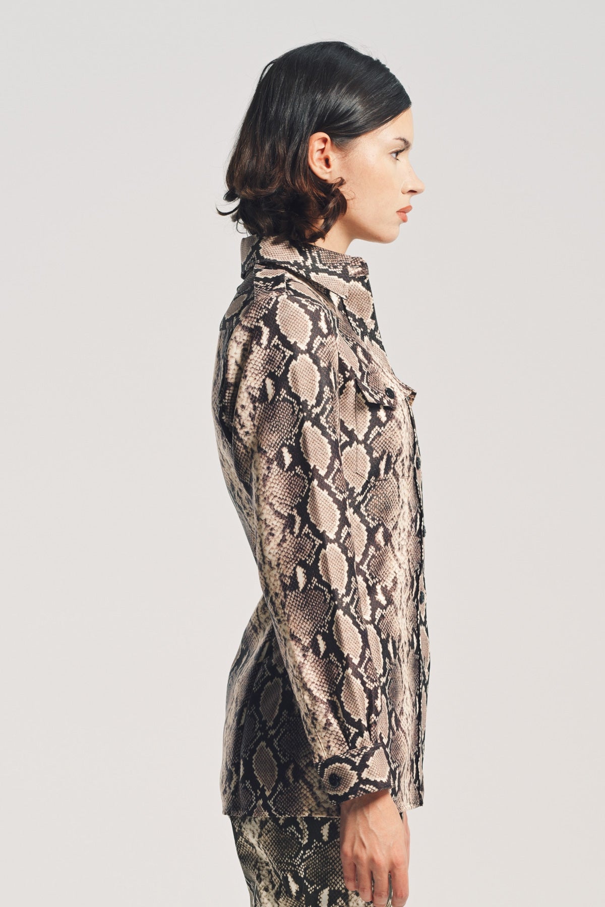 DURAN LANTINK | SNAKE PRINT LONG SLEEVE SHIRT