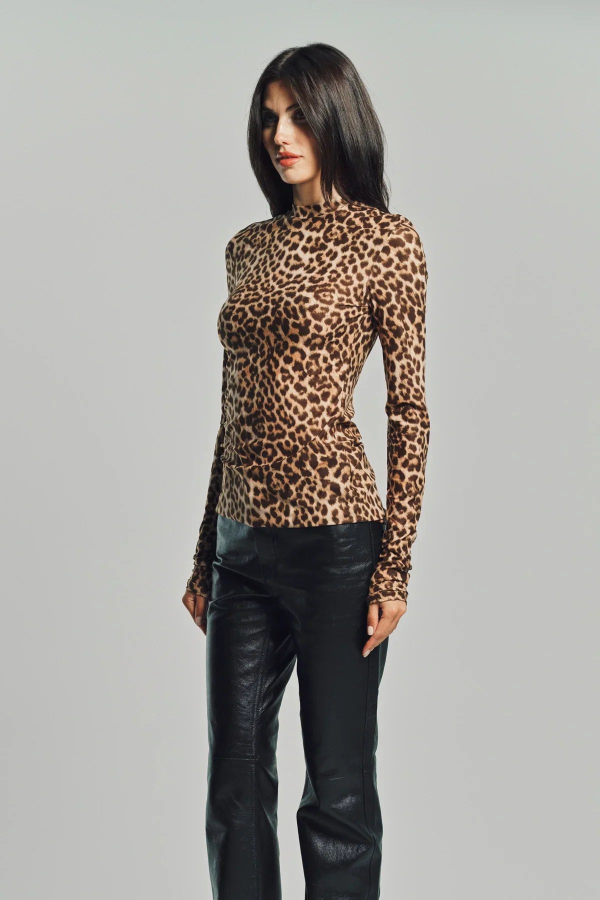 DURAN LANTINK | PRINTED JERSEY LEOPARD TOP