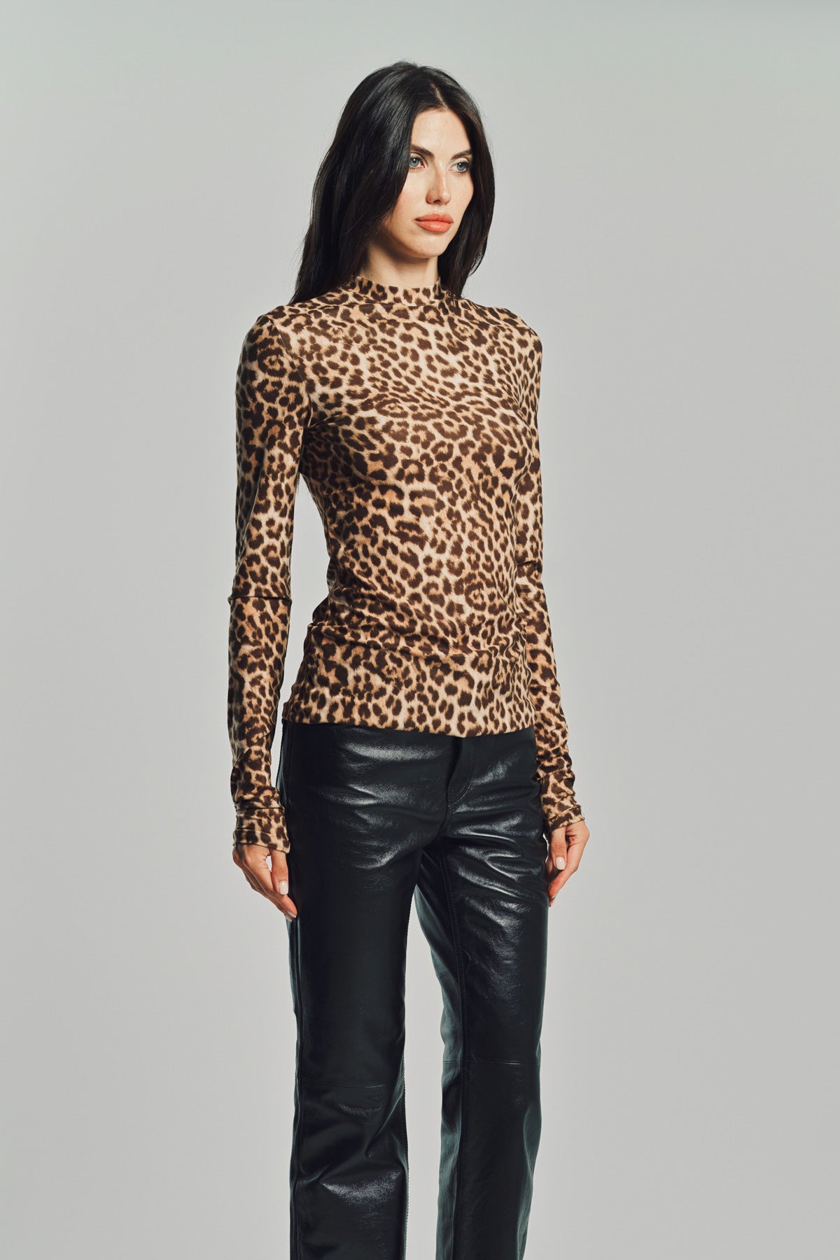 DURAN LANTINK | PRINTED JERSEY LEOPARD TOP