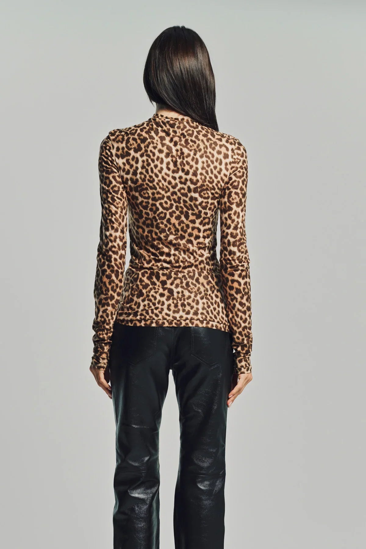 DURAN LANTINK | PRINTED JERSEY LEOPARD TOP