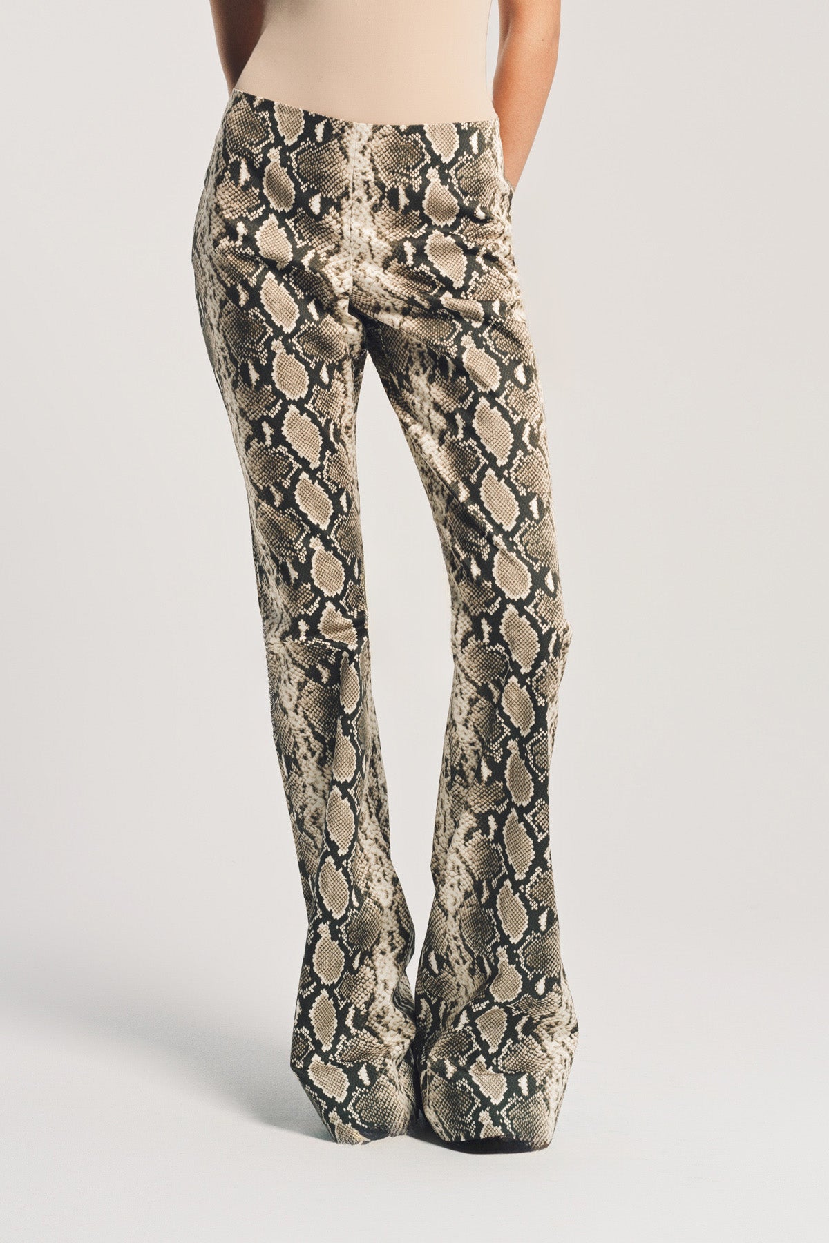 DURAN LANTINK | SNAKE PRINT FLARE PANTS