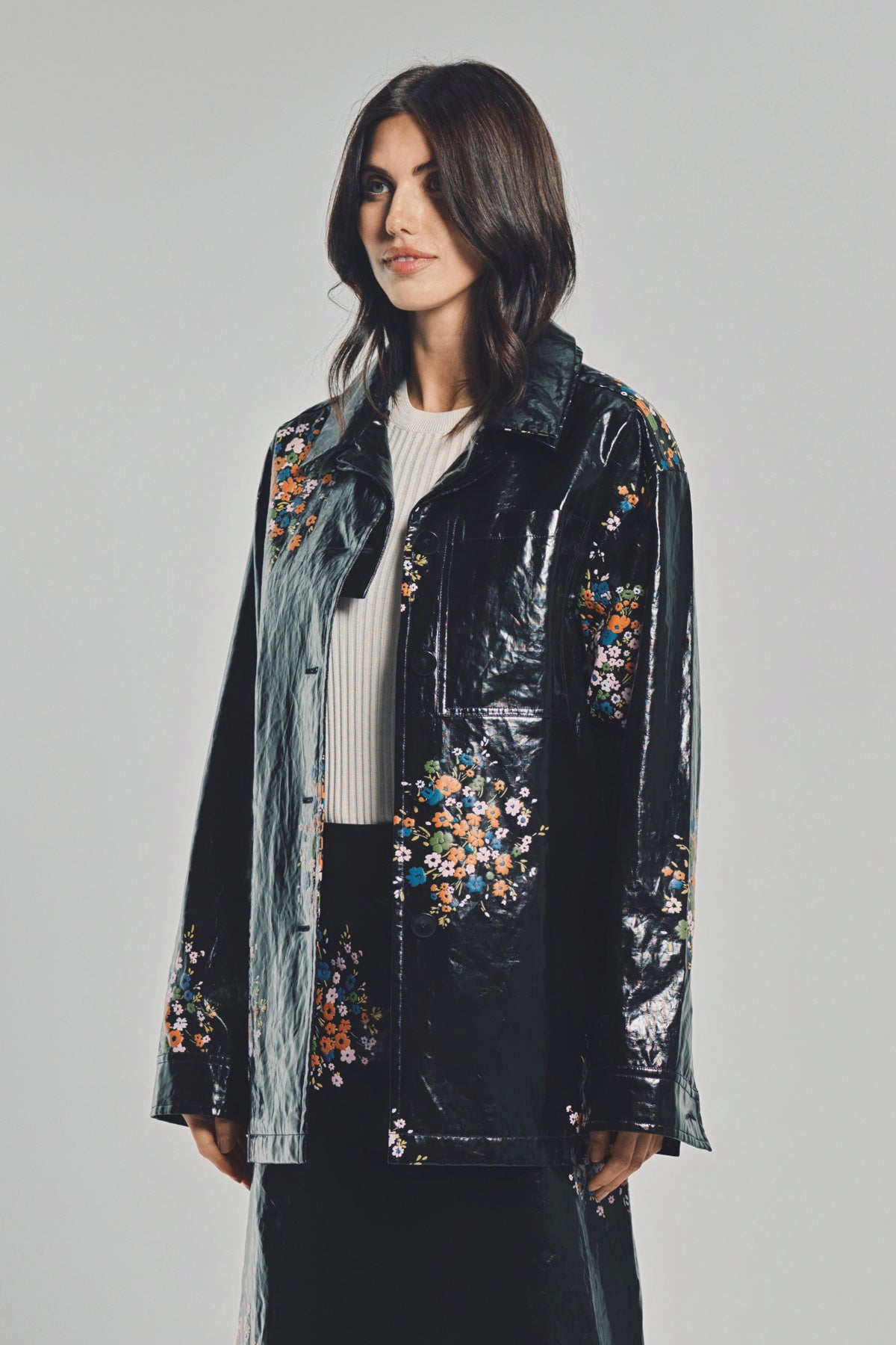 JIL SANDER | PATENT LINEN PRINTED OVERSHIRT