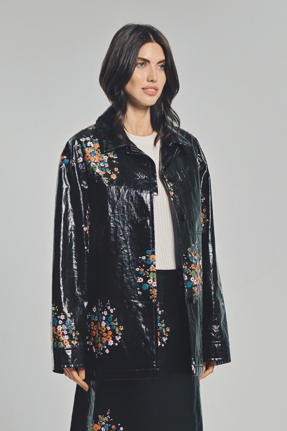 JIL SANDER | PATENT LINEN PRINTED OVERSHIRT