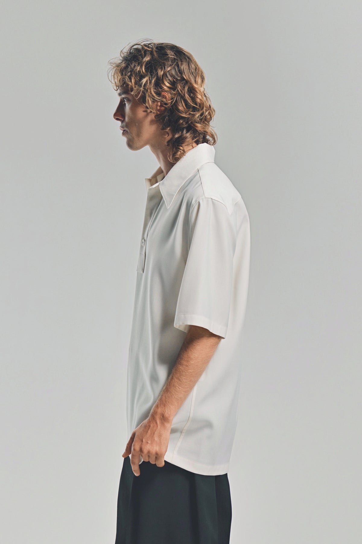 JIL SANDER | WOOL CANVAS POLO SHIRT