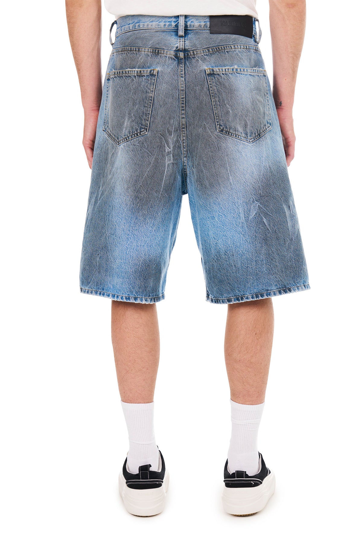NAHMIAS | THRASHED BAGGY 5-POCKET SHORTS