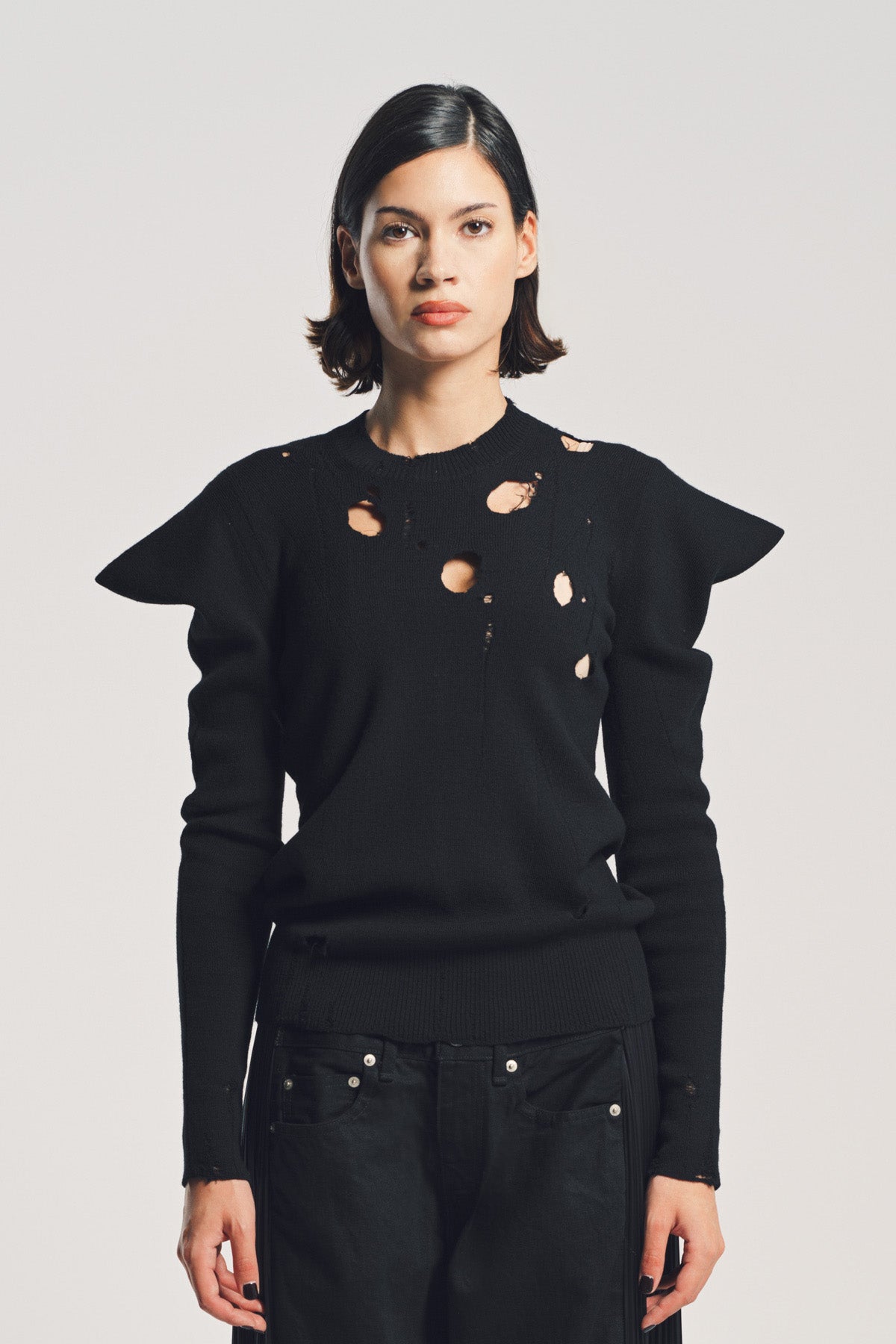 JUNYA WATANABE | DISTRESSED RIB SWEATER