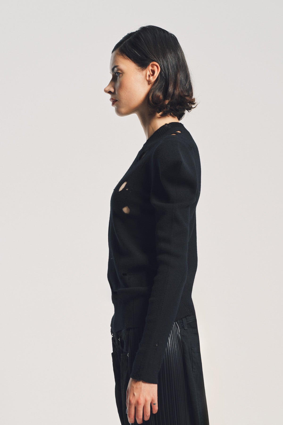 JUNYA WATANABE | DISTRESSED RIB SWEATER