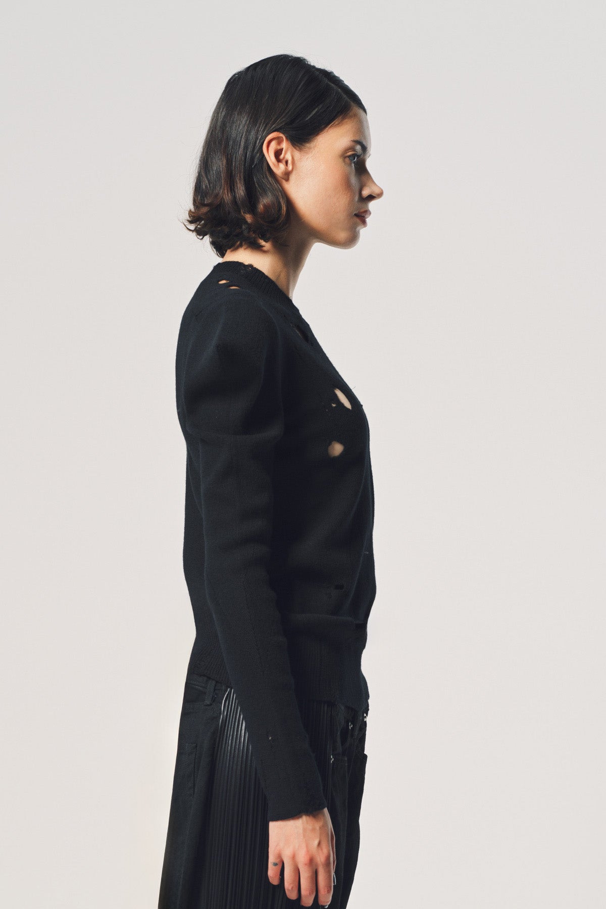 JUNYA WATANABE | DISTRESSED RIB SWEATER