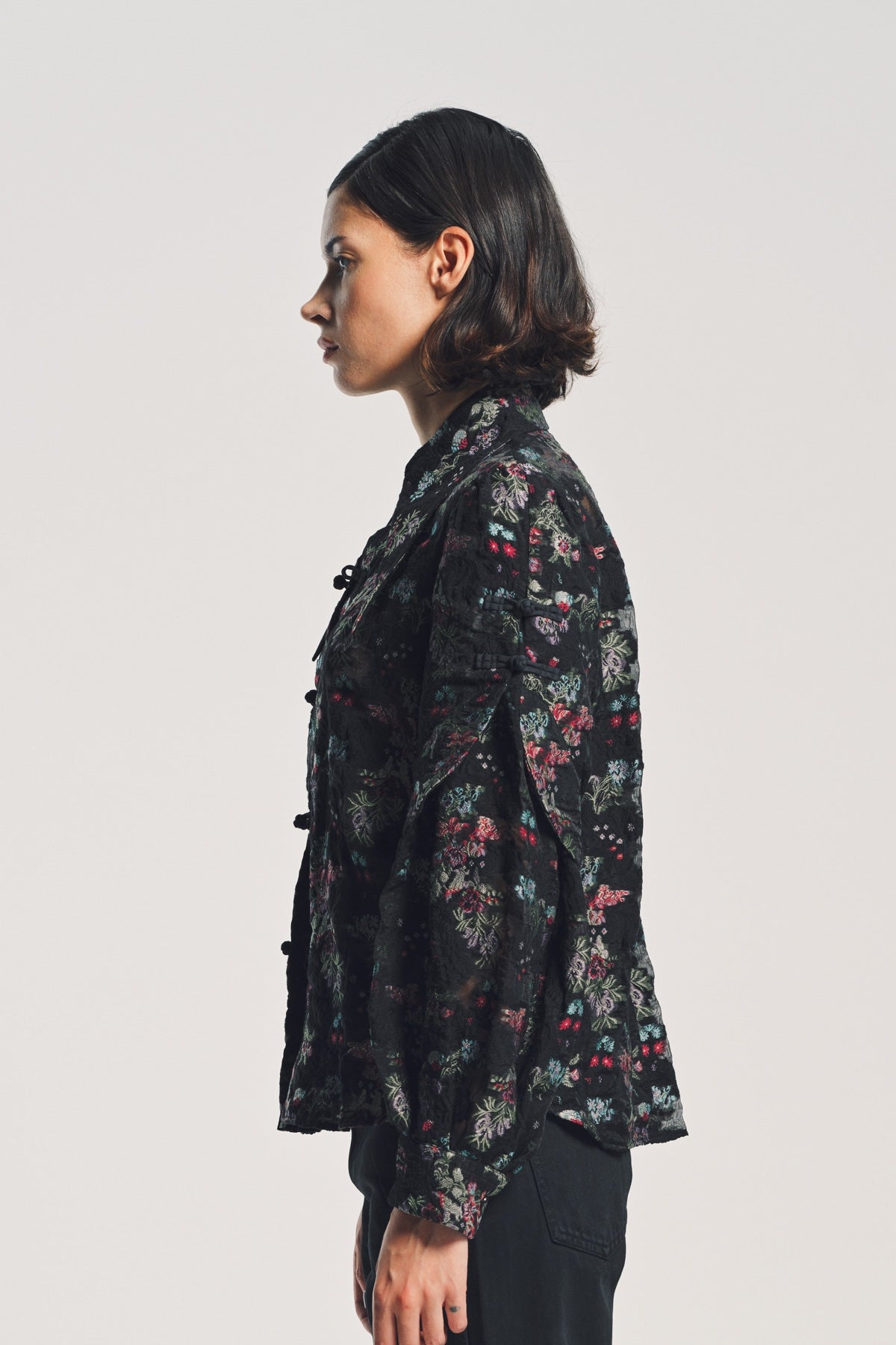 NOIR KEI NINOMIYA | FLORAL JACQUARD LONG SLEEVE SHIRT