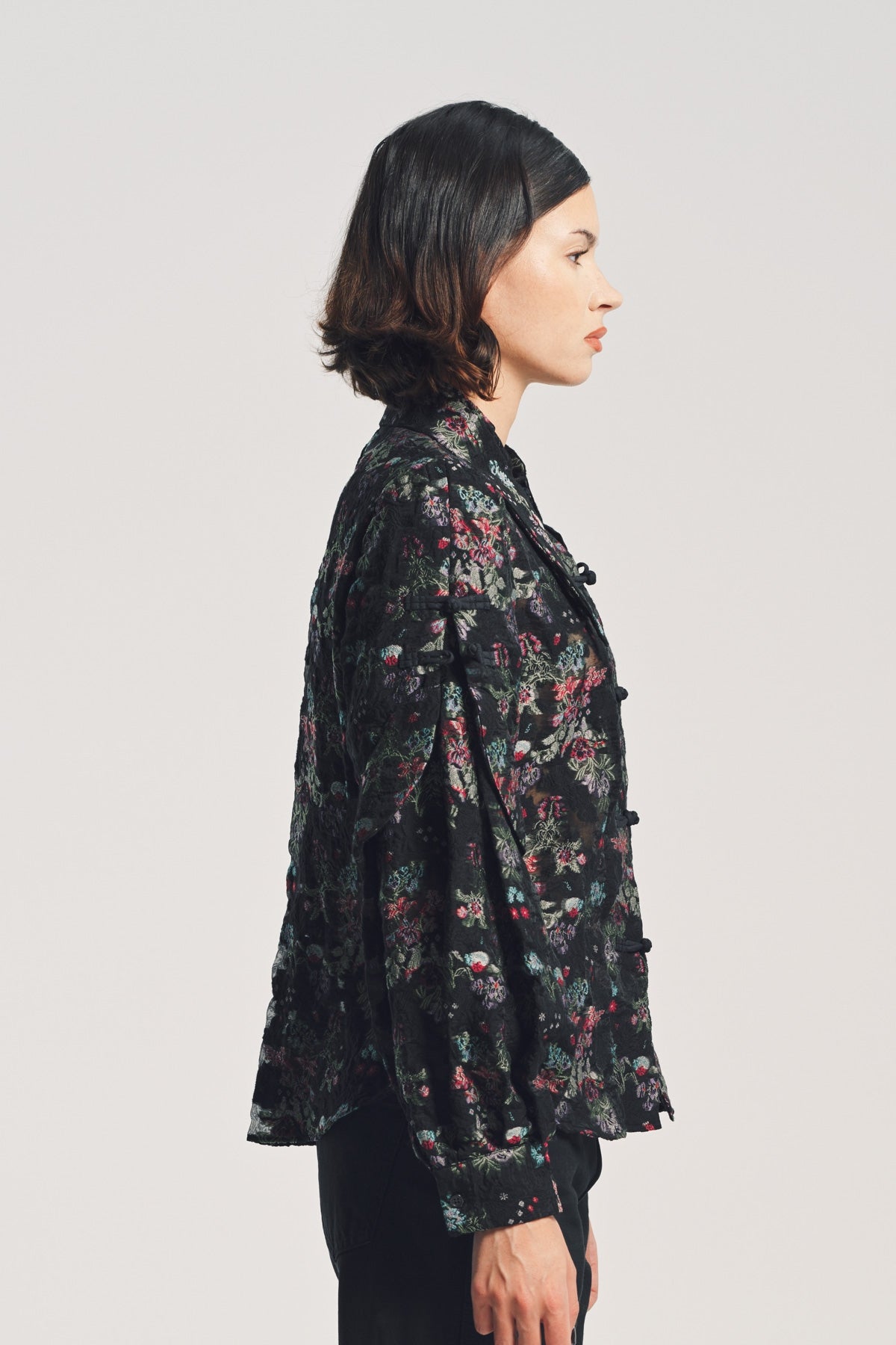 NOIR KEI NINOMIYA | FLORAL JACQUARD LONG SLEEVE SHIRT