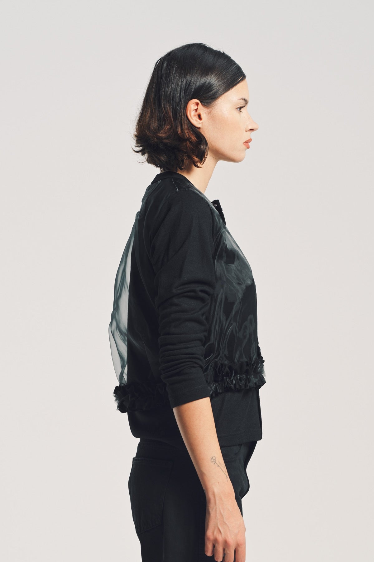 NOIR KEI NINOMIYA | JERSEY AND POLY CARDIGAN