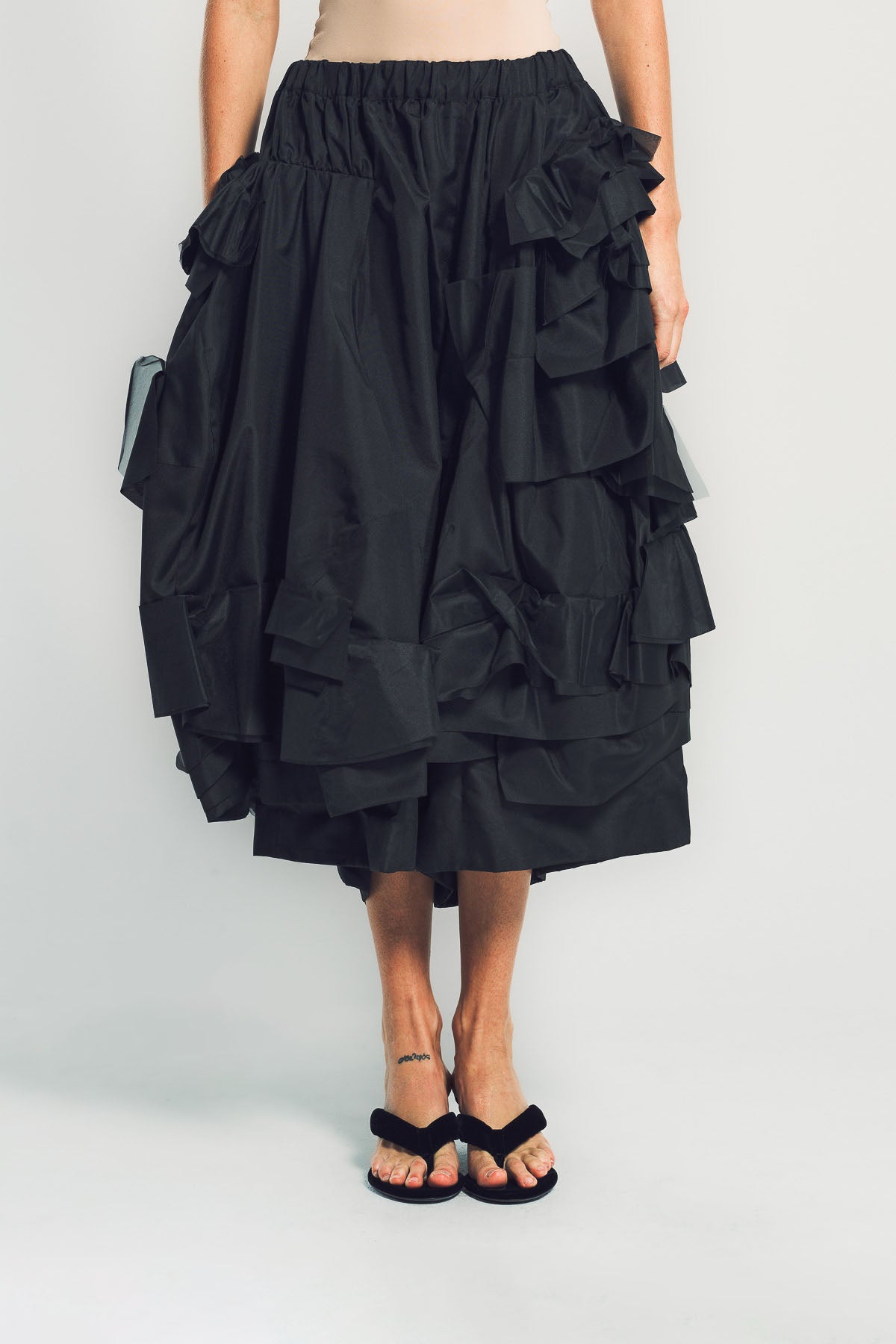 COMME DES GARCONS | FLORAL CREPE SKIRT