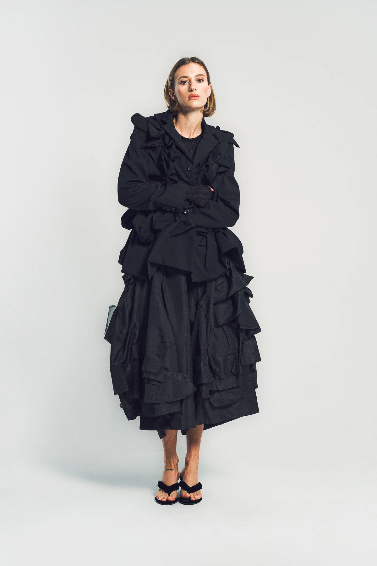 COMME DES GARCONS | FLORAL CREPE SKIRT