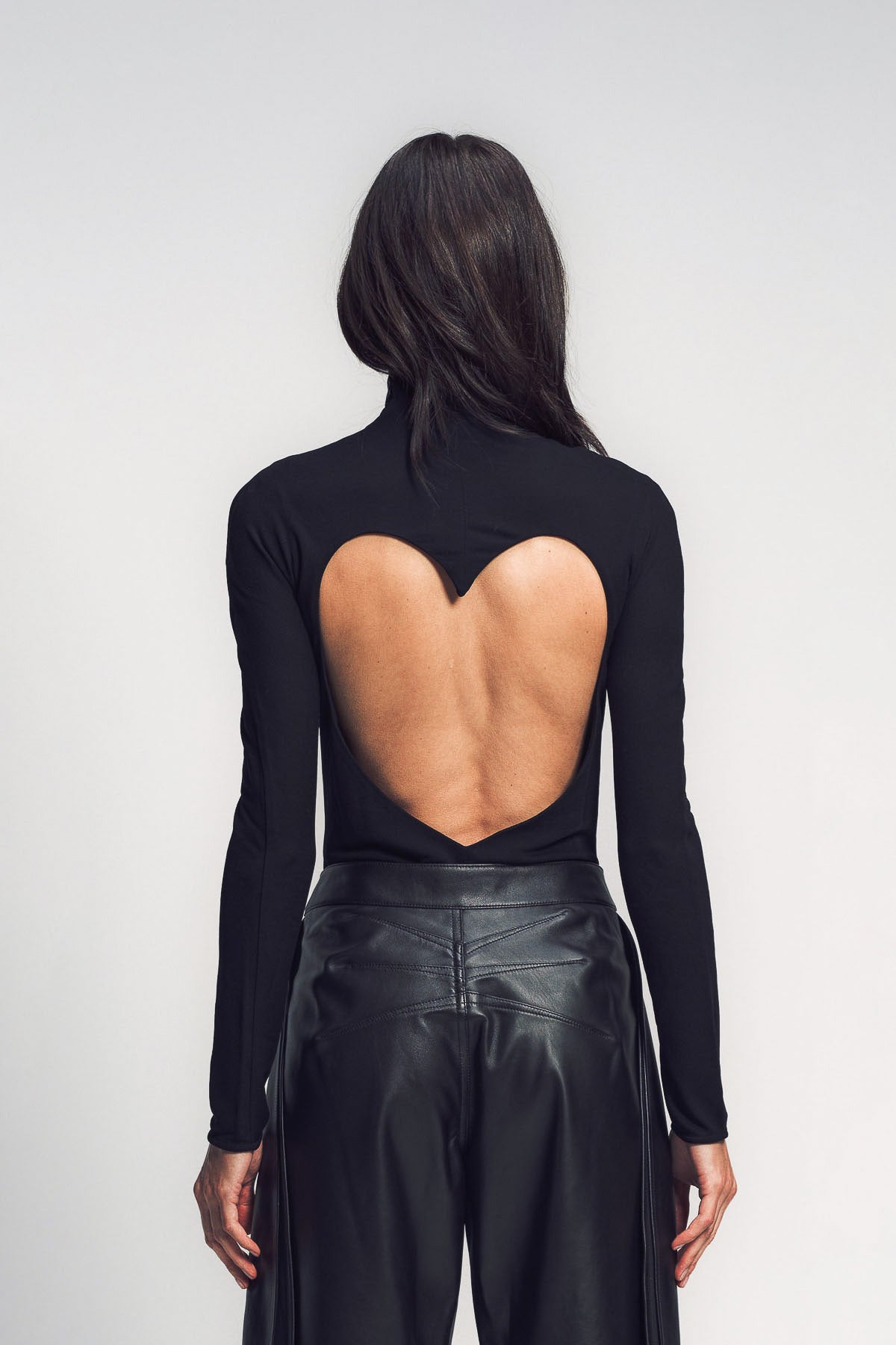 ALAÏA | FLUID JERSEY HEART BODYSUIT