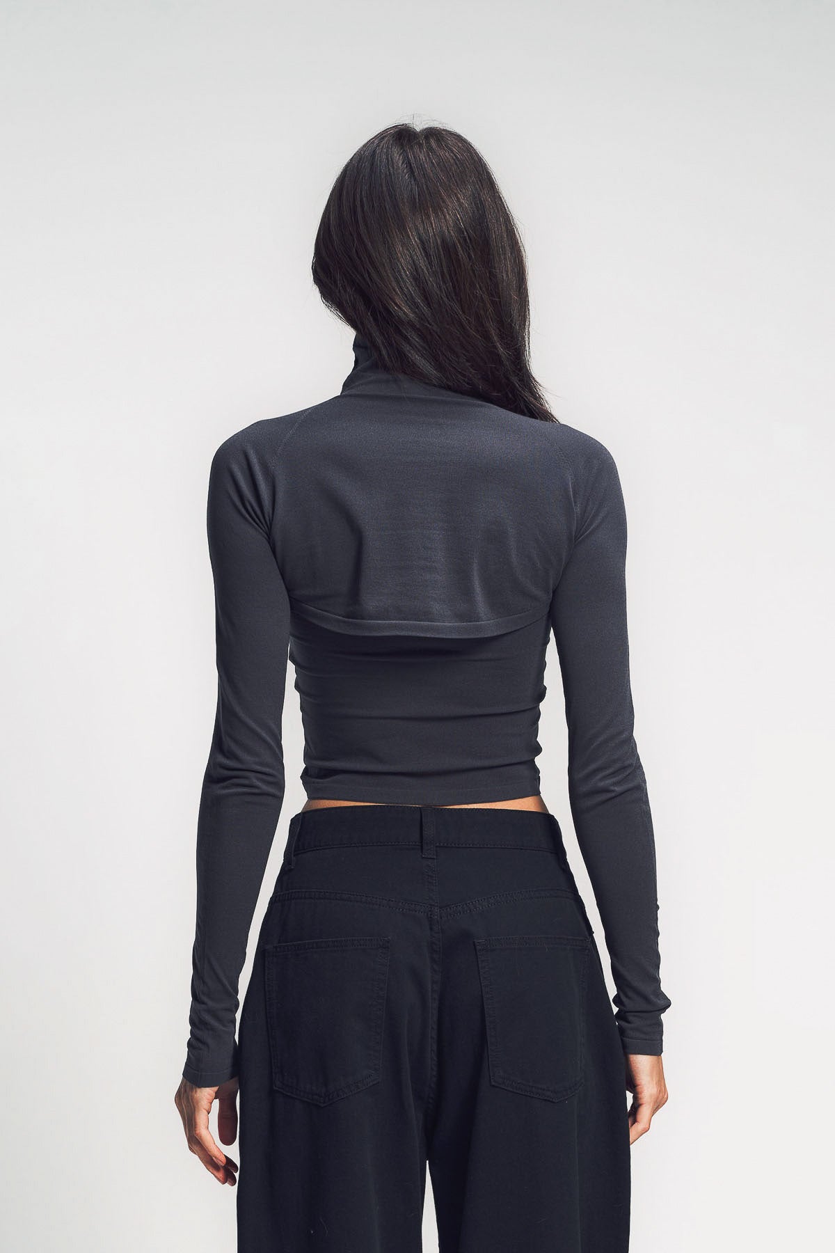 ALAÏA | SECOND-SKIN KNIT CUT-OUT LONG SLEEVE TOP