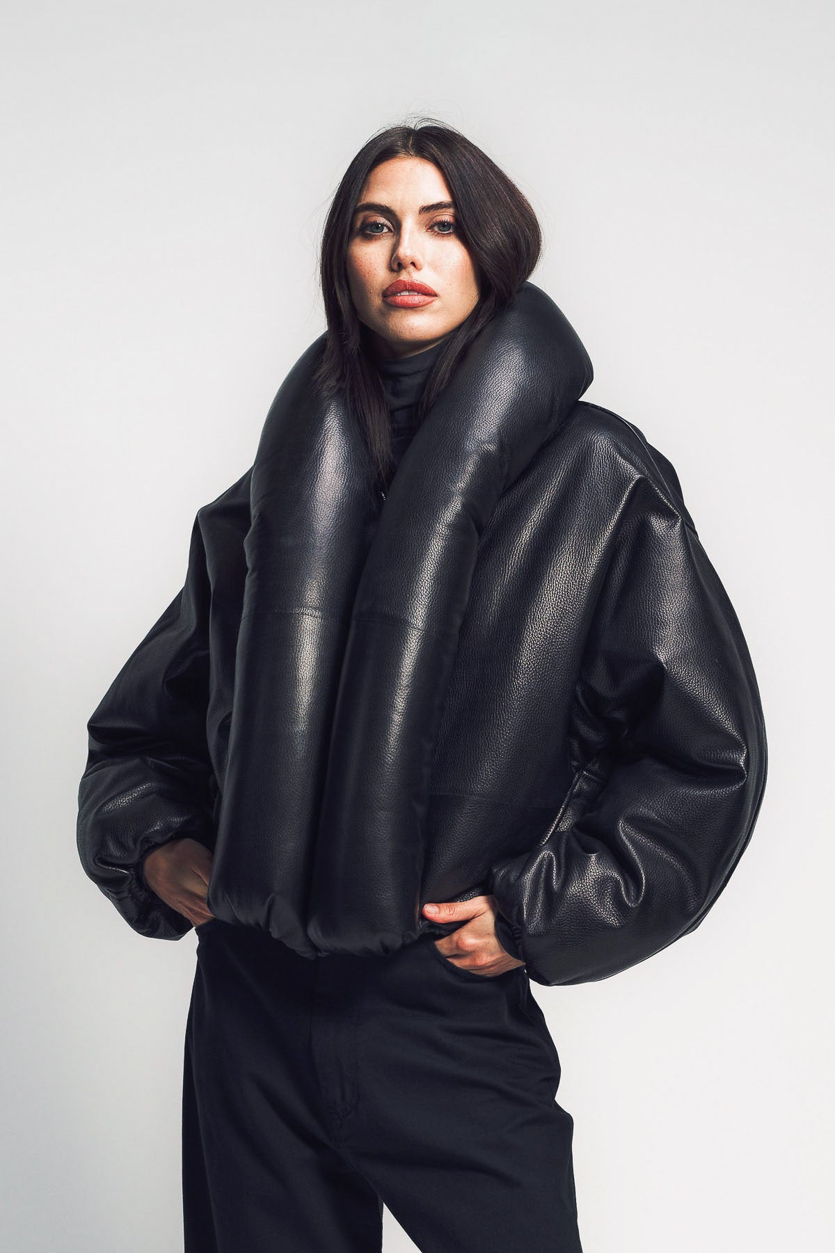 ALAÏA | LAMBSKIN PADDED BOMBER