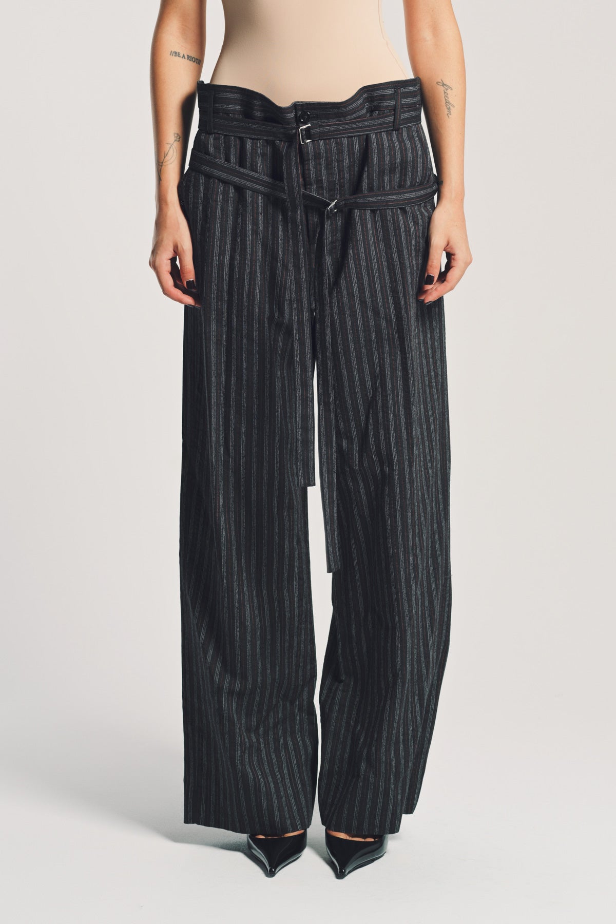 ANN DEMEULEMEESTER | JILLEKE HIGH COMFORT DOUBLE BELTED TROUSERS
