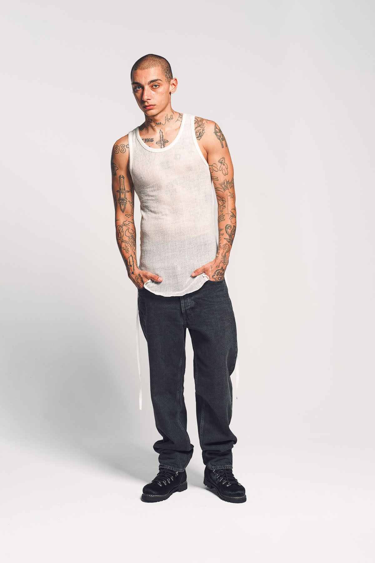 ANN DEMEULEMEESTER | BORIS WRINKLED CROPPED TANK