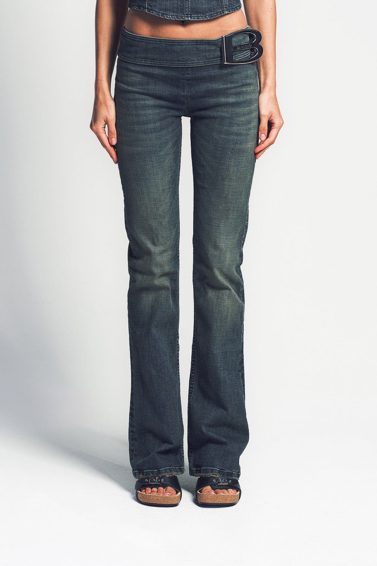 BALENCIAGA | BUCKLE BOOTCUT JEANS