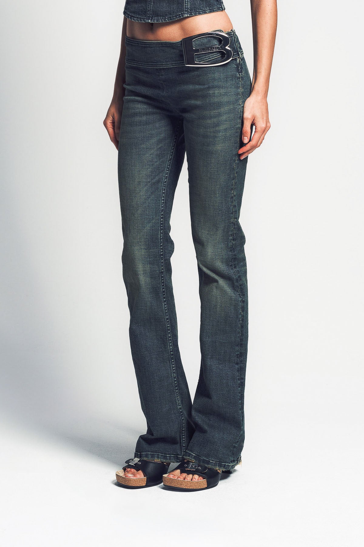 BALENCIAGA | BUCKLE BOOTCUT JEANS