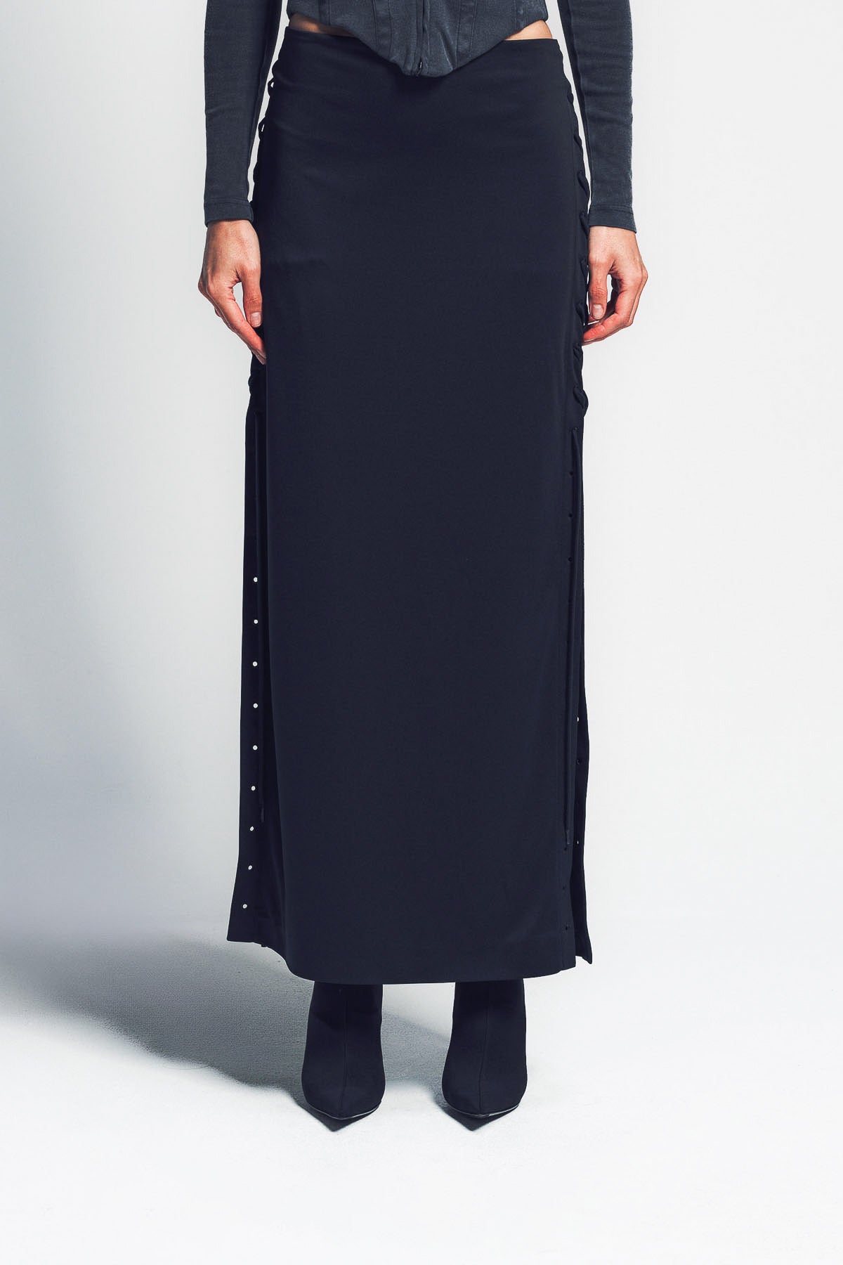 BALENCIAGA | LACE-UP MAXI SKIRT