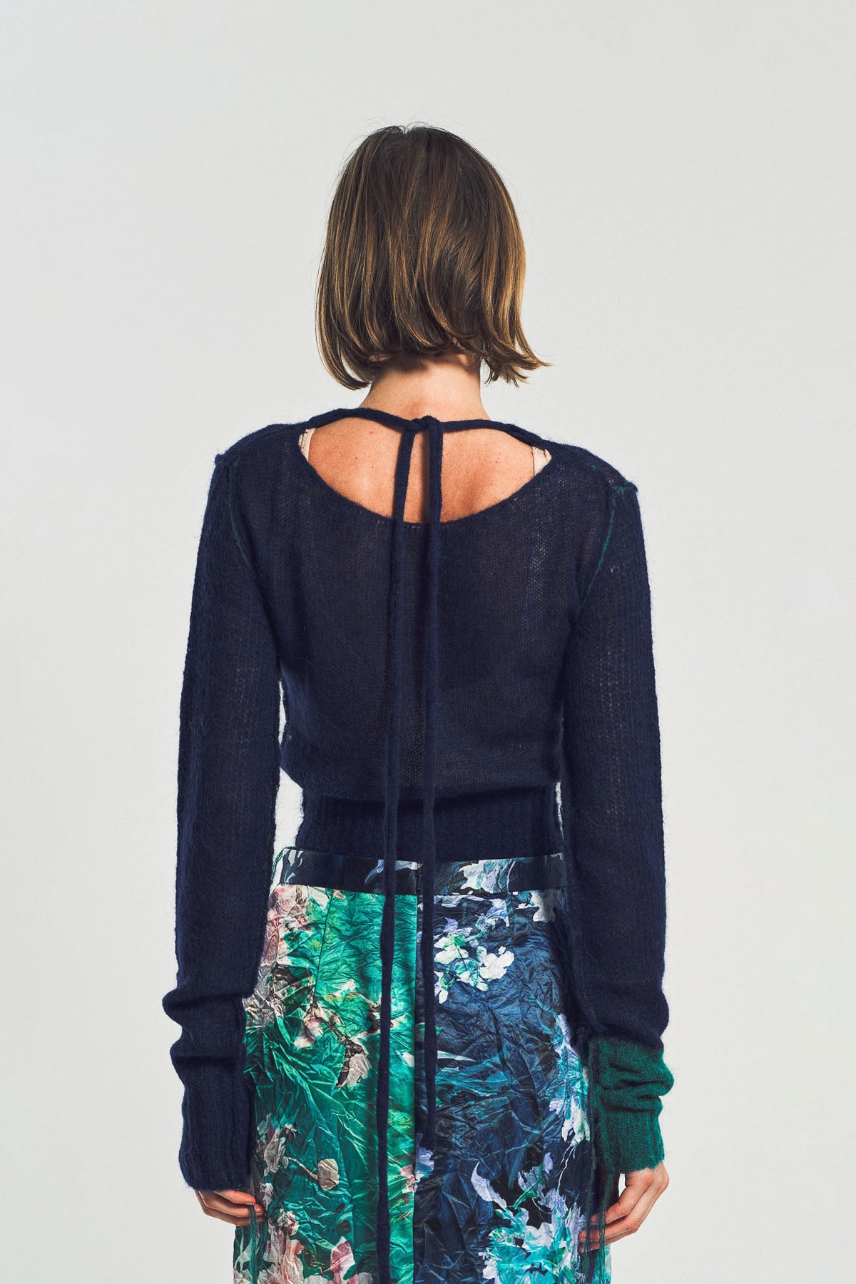 ERDEM | FLORAL DETAIL OPEN STITCH CROPPED JUMPER