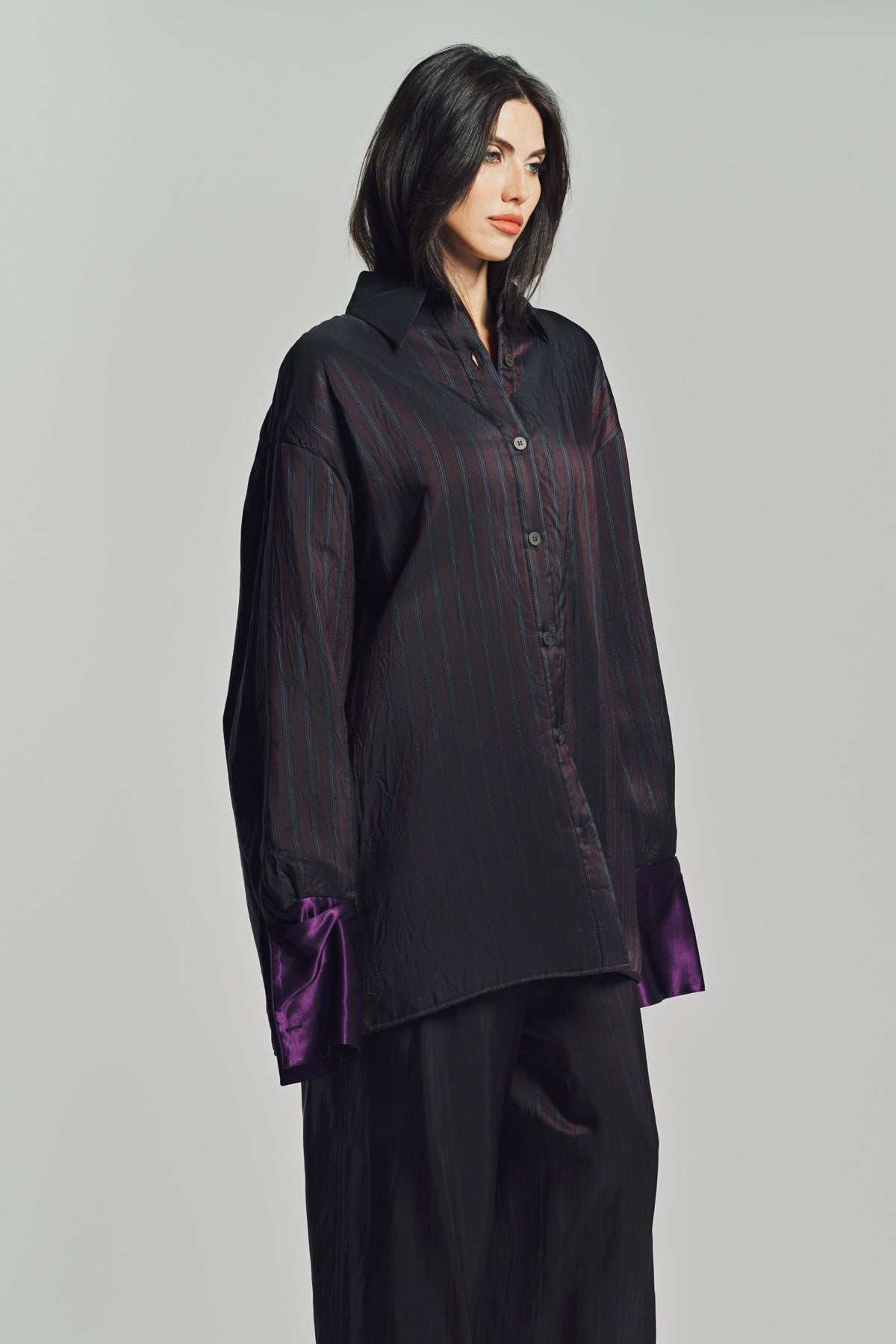 DRIES VAN NOTEN | OVERSIZED STRIPED LONG SLEEVE SHIRT