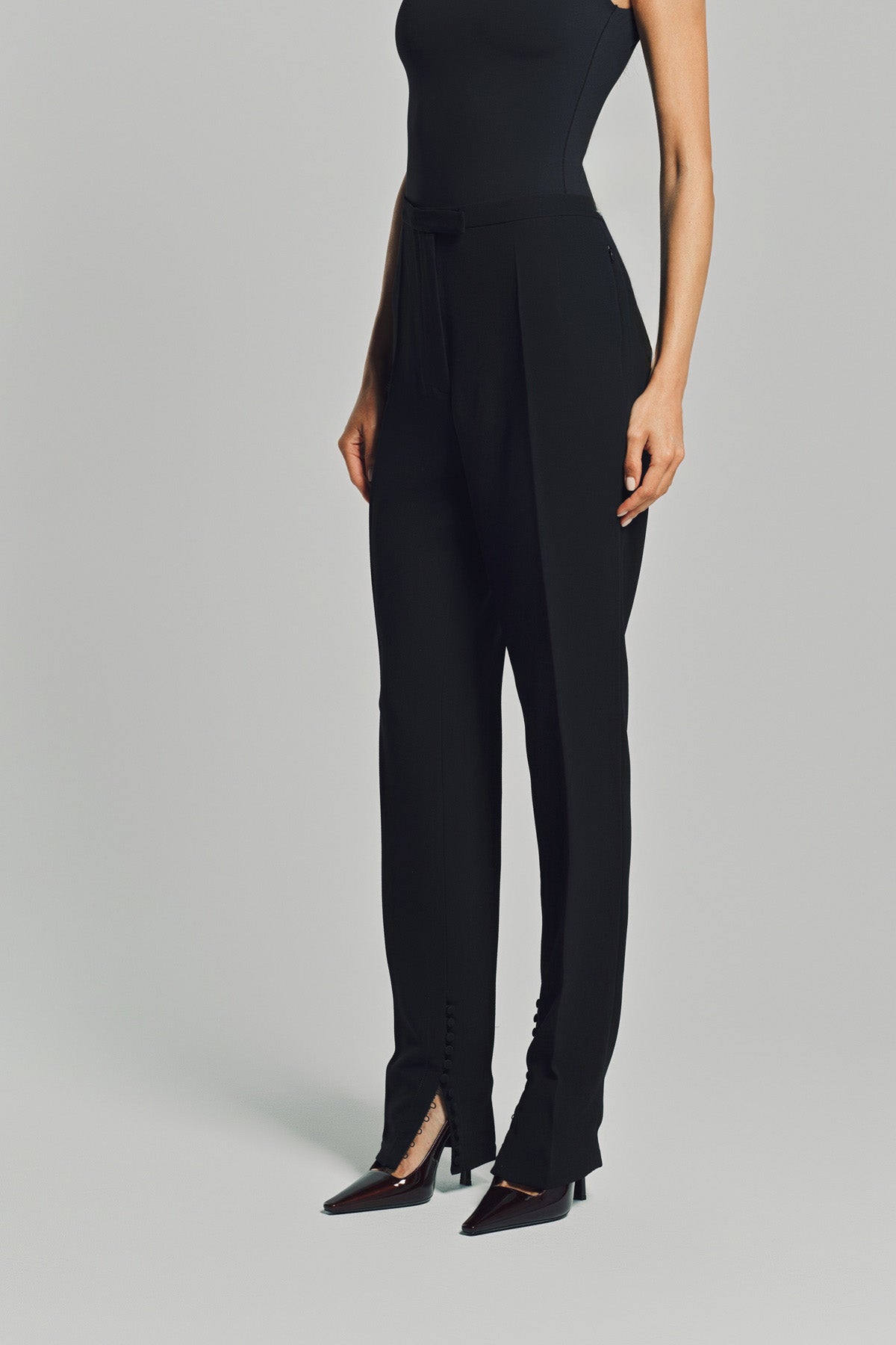 パンツ Dries Van Noten black wide tuck pants Black Straight-Leg Trousers by Dries Van Noten on Sale