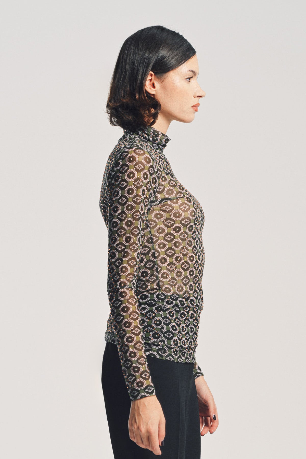 DRIES VAN NOTEN | EMBELLISHED TURTLENECK TEE