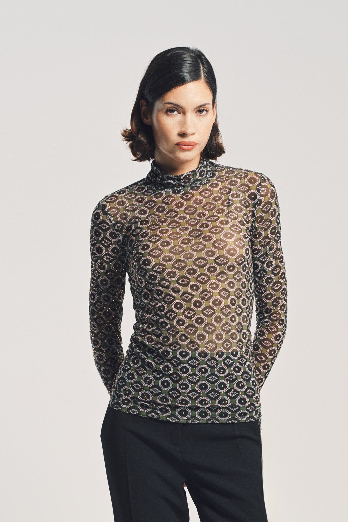 DRIES VAN NOTEN | EMBELLISHED TURTLENECK TEE