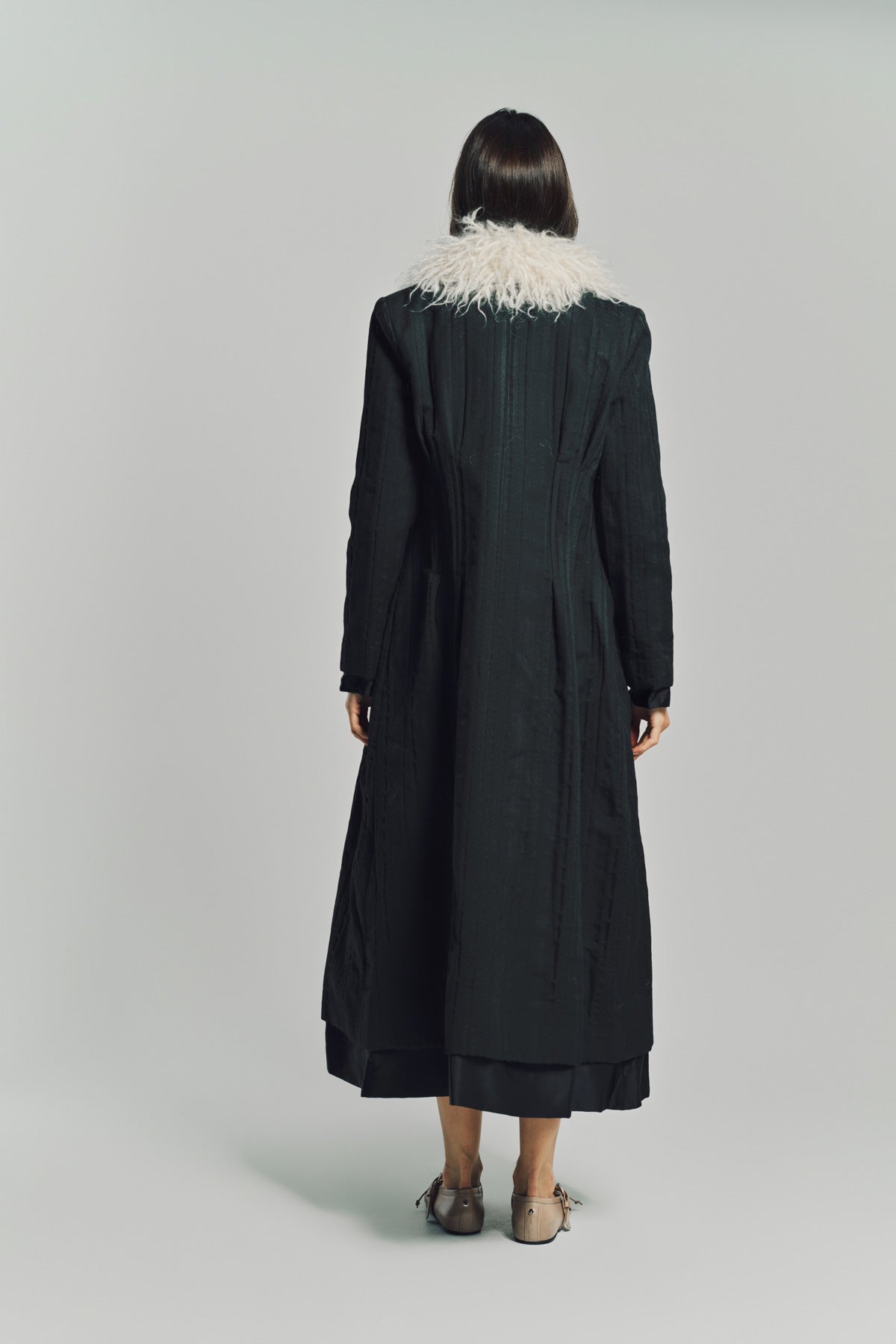MERUERT TOLEGEN | YARN COLLAR JACQUARD COAT