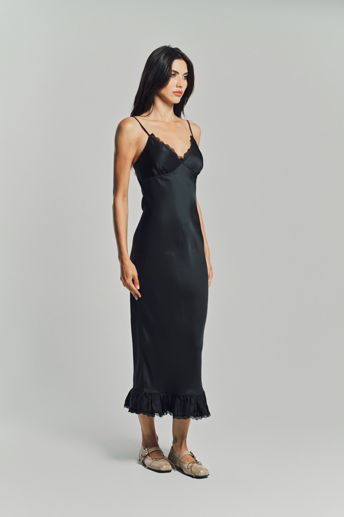 MERUERT TOLEGEN | LIQUID TRIM SLIP DRESS
