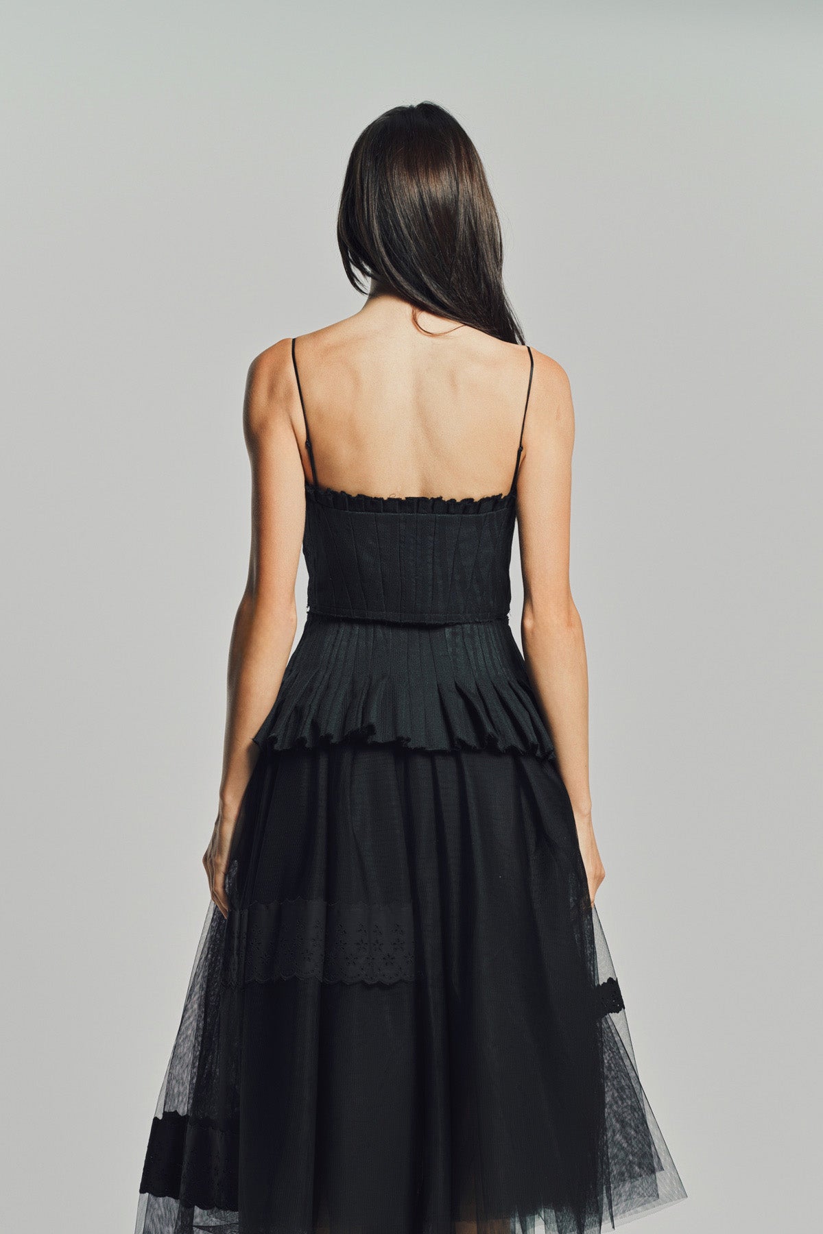 MERUERT TOLEGEN | JACQUARD ACCORDION PLEATED BUSTIER