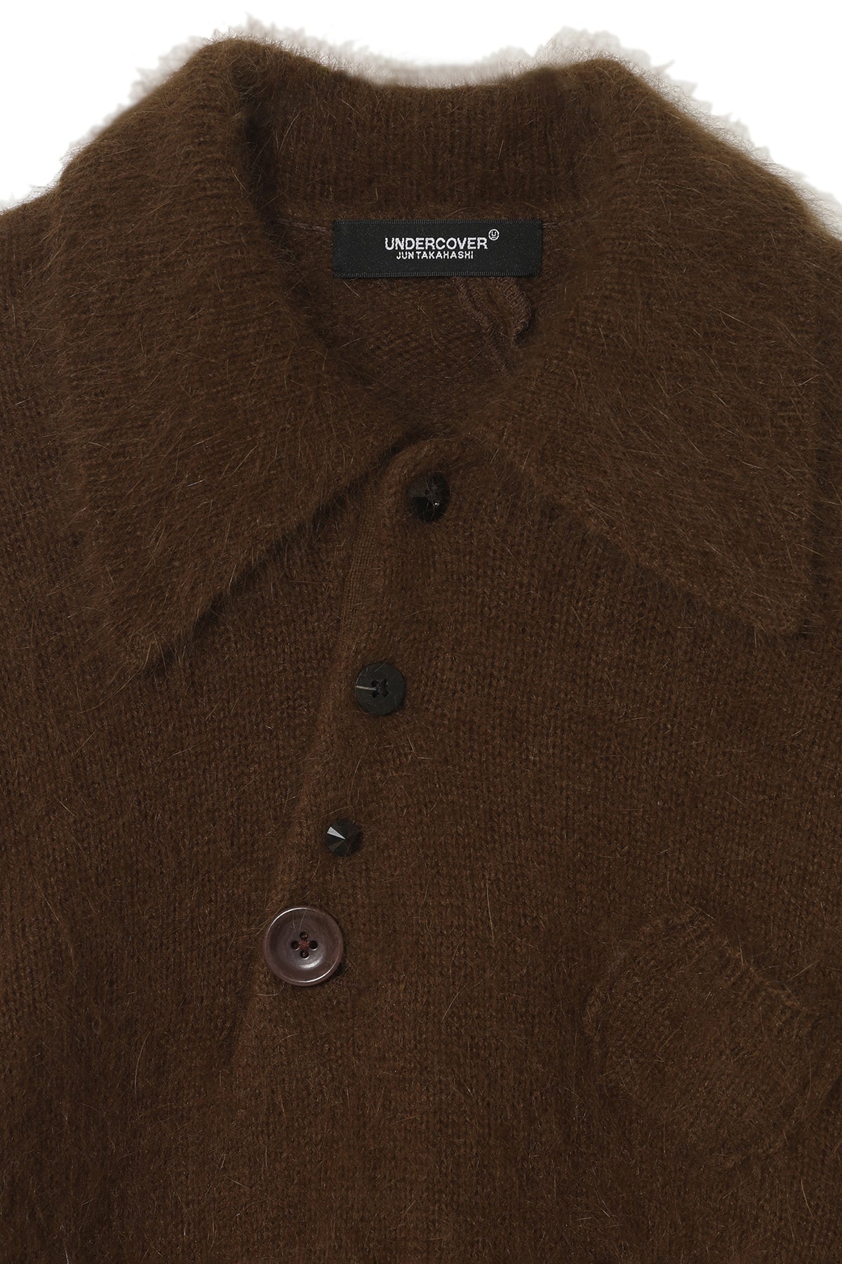 UNDERCOVER Vネックニット ブラウン UNDERCOVER | KNIT POLO SWEATER