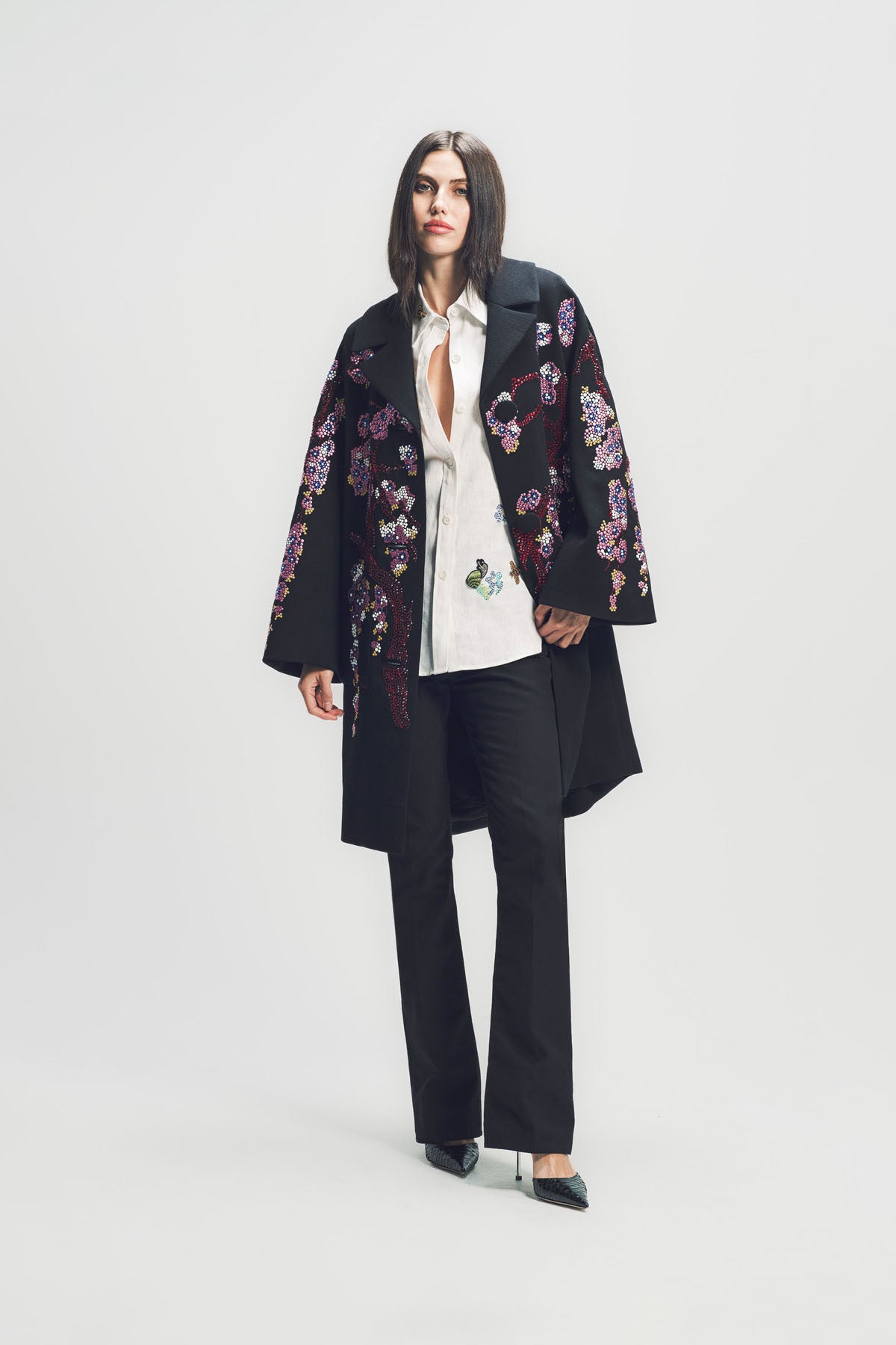LIBERTINE | ‘DECO BLOSSOMS’ LONG SLEEVE PATCH POCKET COAT