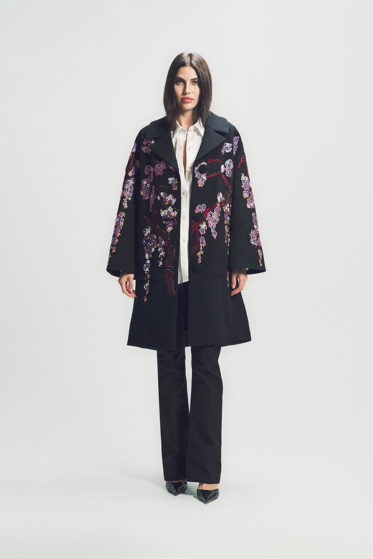 LIBERTINE | ‘DECO BLOSSOMS’ LONG SLEEVE PATCH POCKET COAT