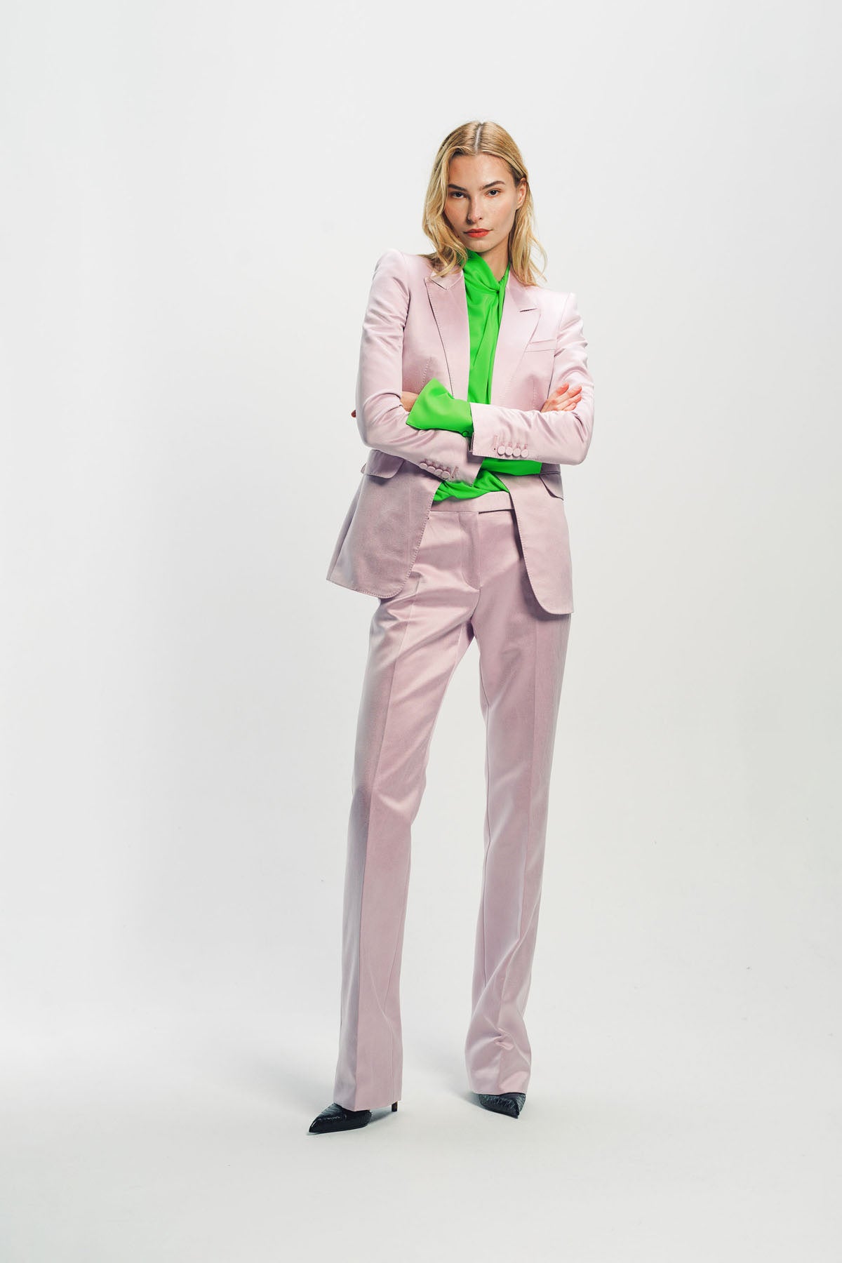 TOM FORD | WASHED COTTON SILK BLEND DUCHESSE TAILORED STRAIGHT PANTS