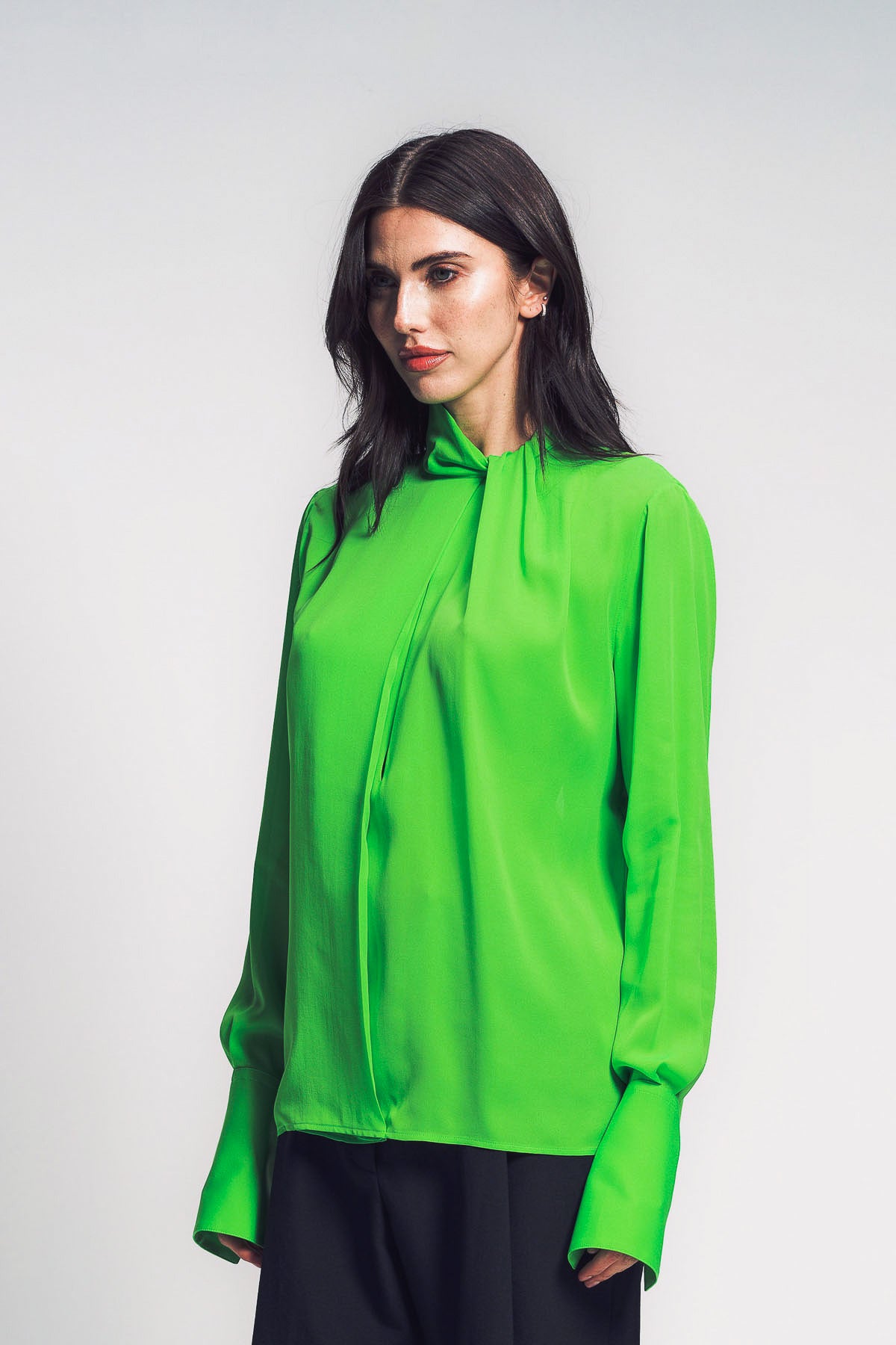 TOM FORD | WASHED SILK GEORGETTE LONG SLEEVE BLOUSE