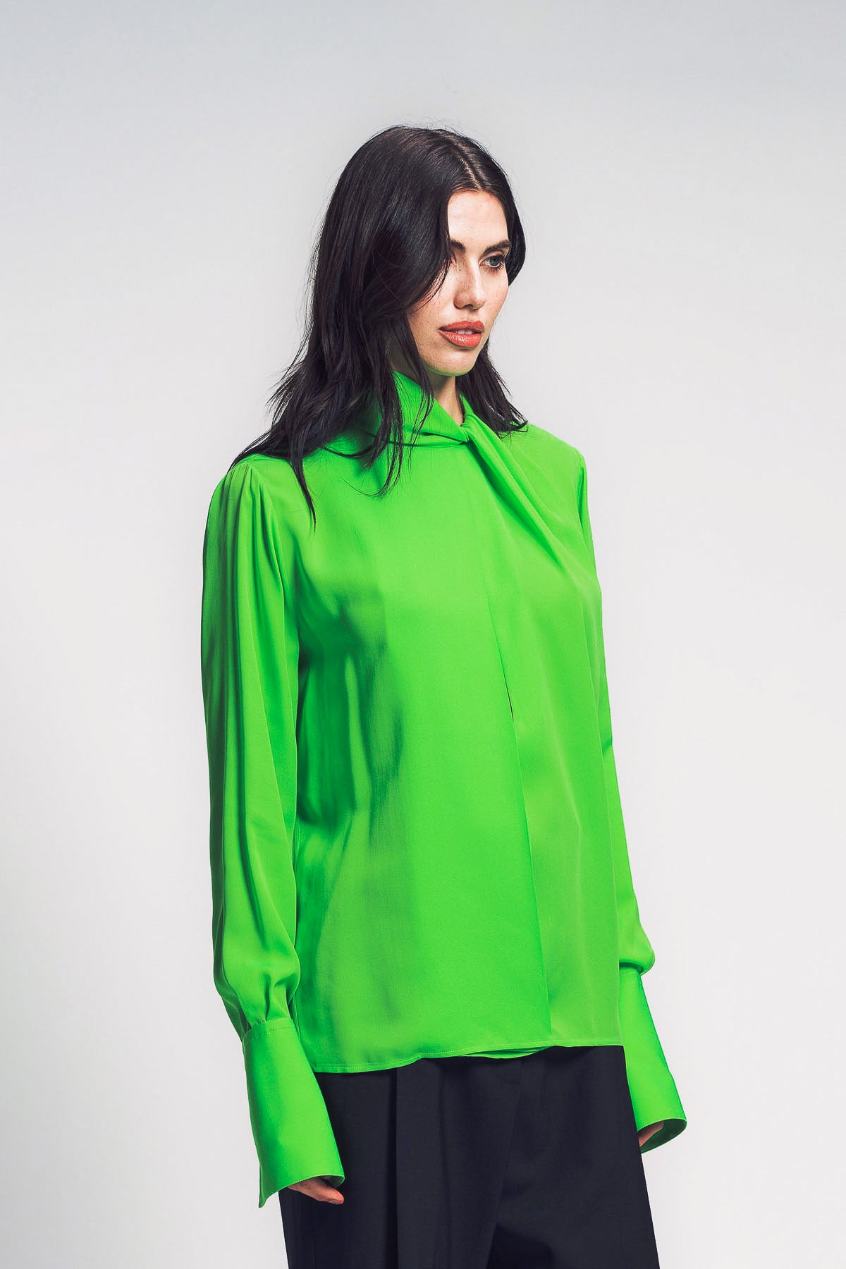 TOM FORD | WASHED SILK GEORGETTE LONG SLEEVE BLOUSE