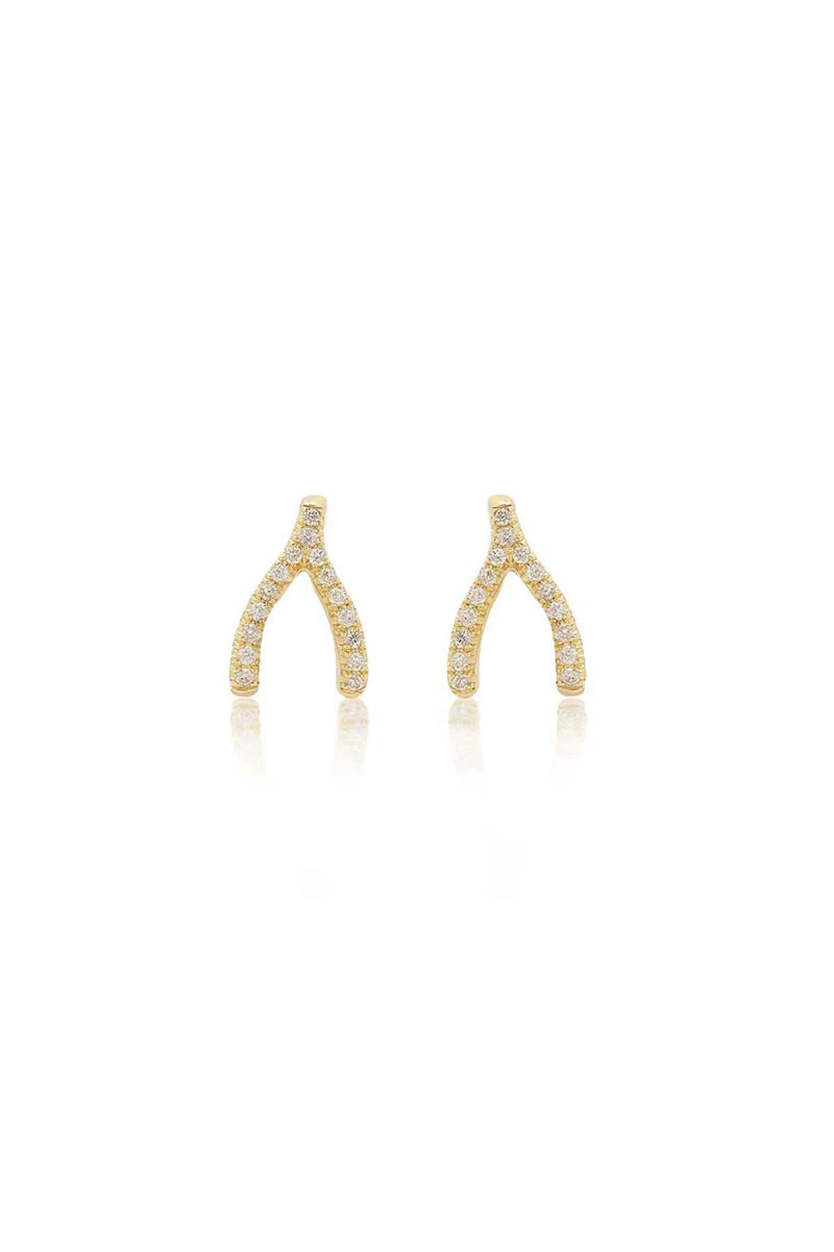 JENNIFER MEYER | DIAMOND MINI WISHBONE STUDS