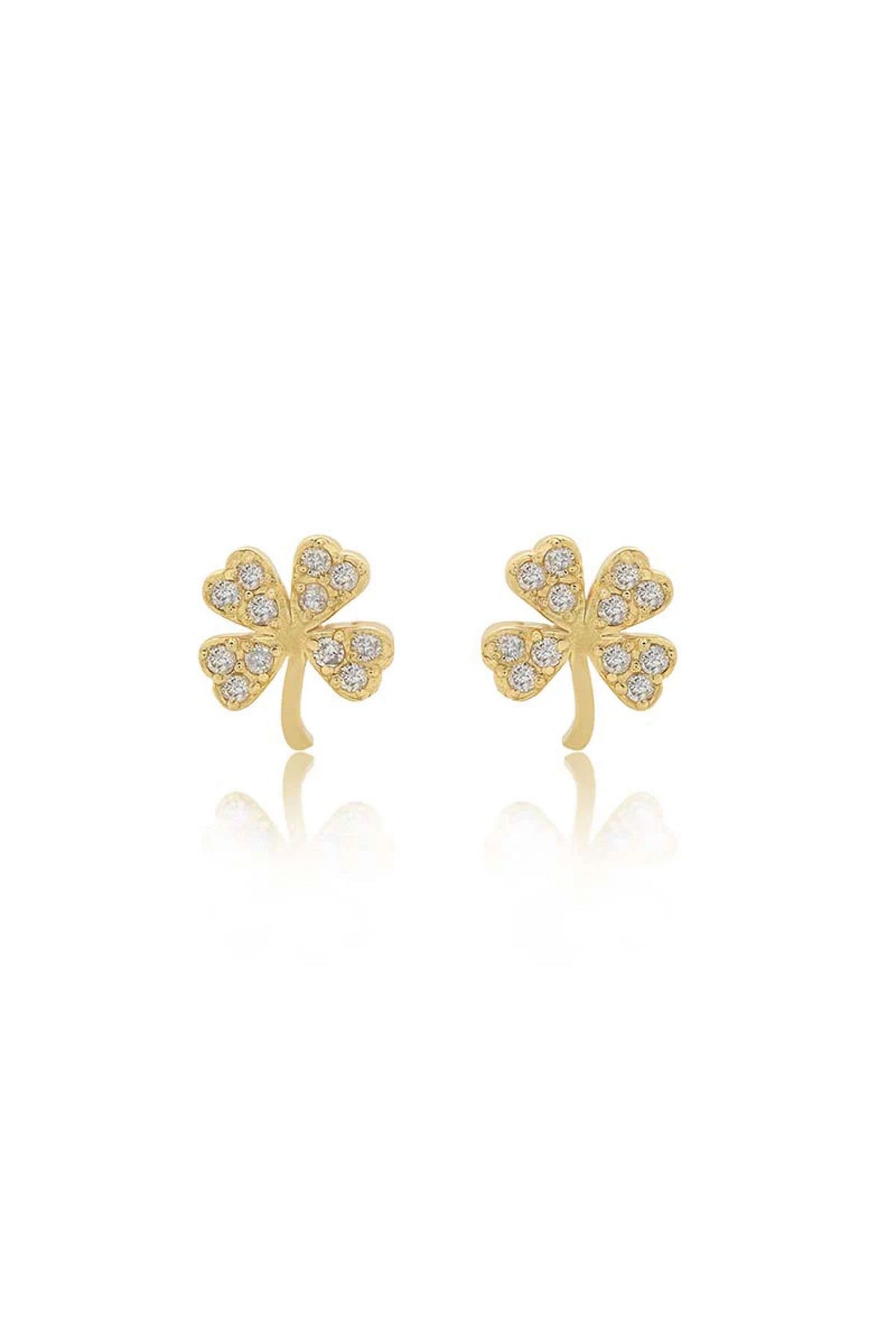 JENNIFER MEYER | MINI DIAMOND CLOVER STUDS