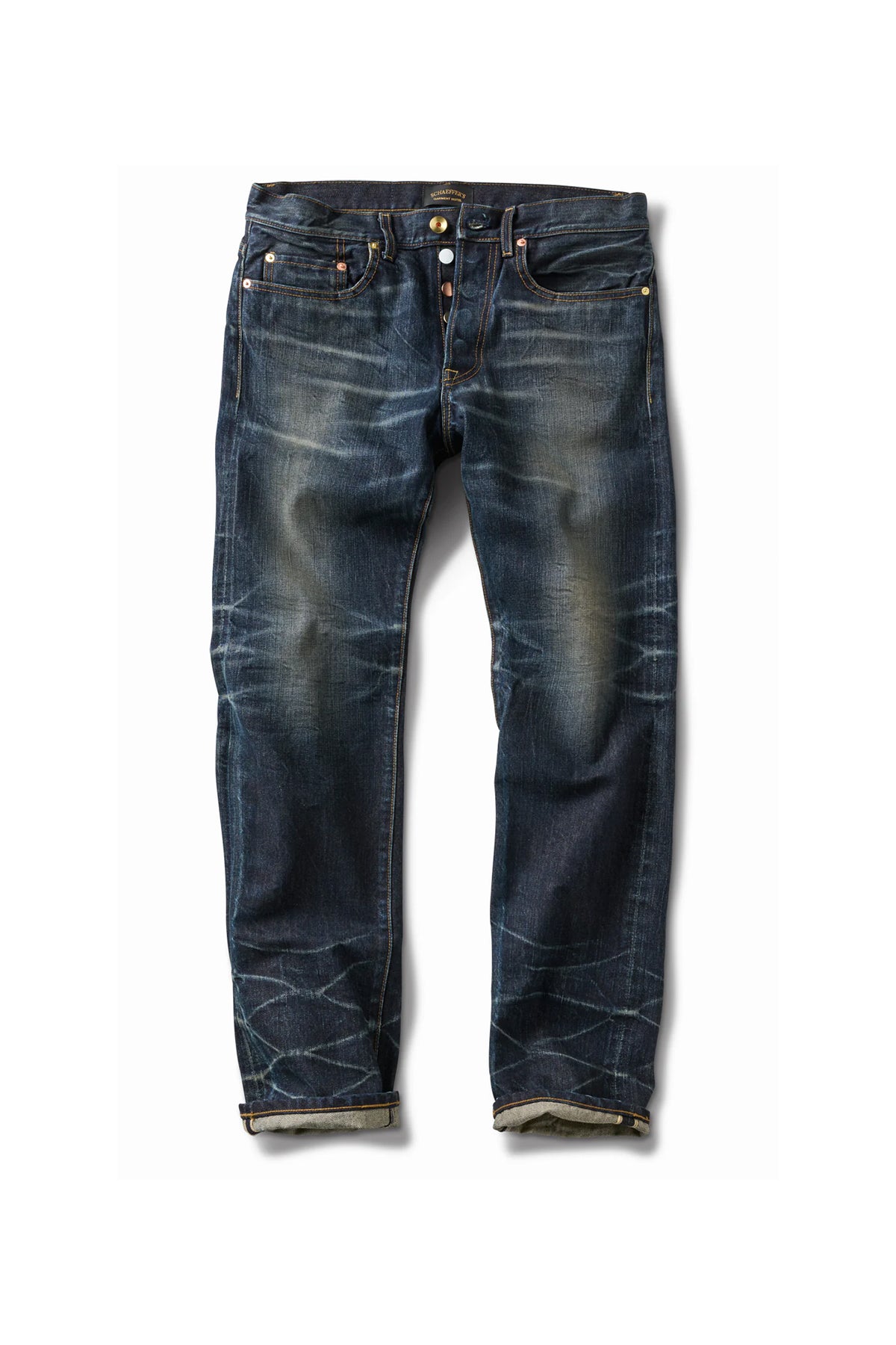 SCHAEFFER'S GARMENT HOTEL | 103 ARTIST PATINA INDIGO WASHED JEANS - MAXFIELD LA