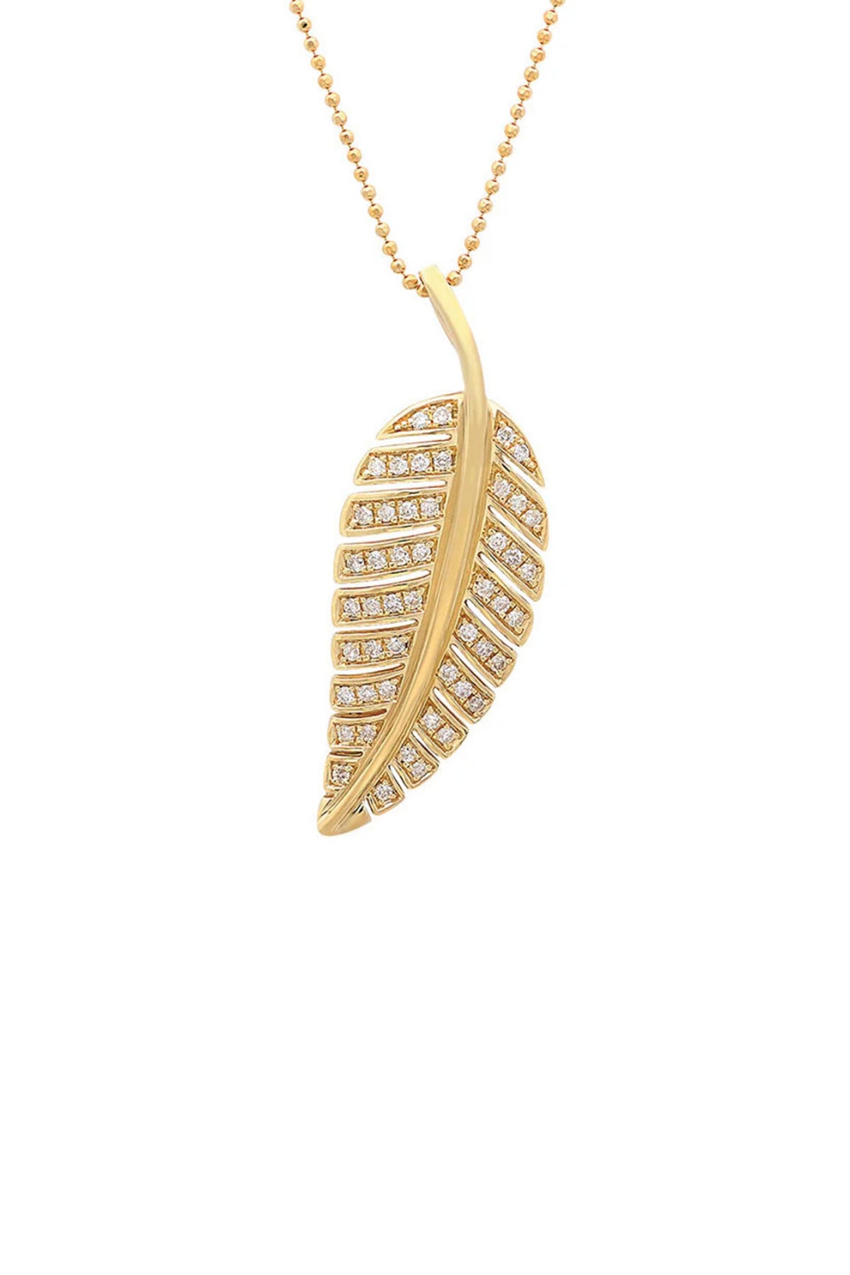 JENNIFER MEYER | LARGE DIAMOND LEAF NECKLACE