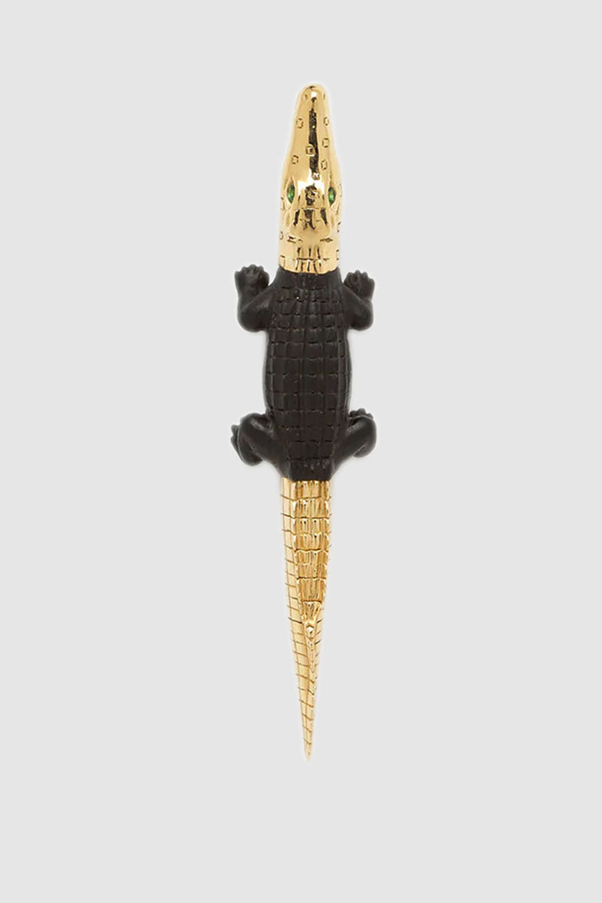 BIBI VAN DER VELDEN | EBONY WOOD GATOR BITE EARRING