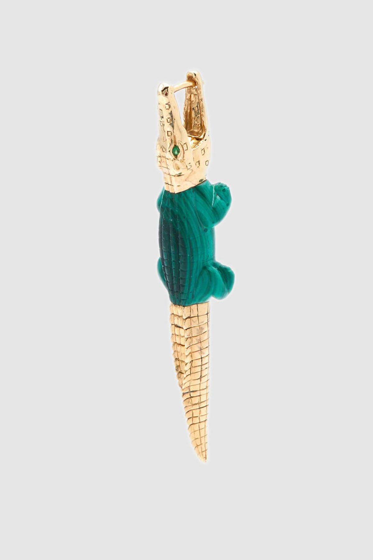 BIBI VAN DER VELDEN | ALLIGATOR MALACHITE BITE EARRING
