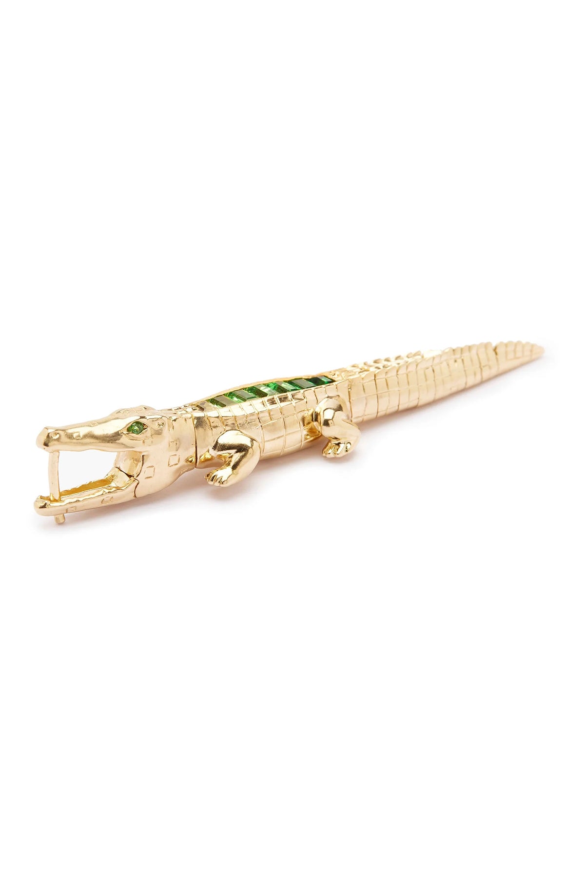 BIBI VAN DER VELDEN | ALLIGATOR TSAVORITE BITE EARRING
