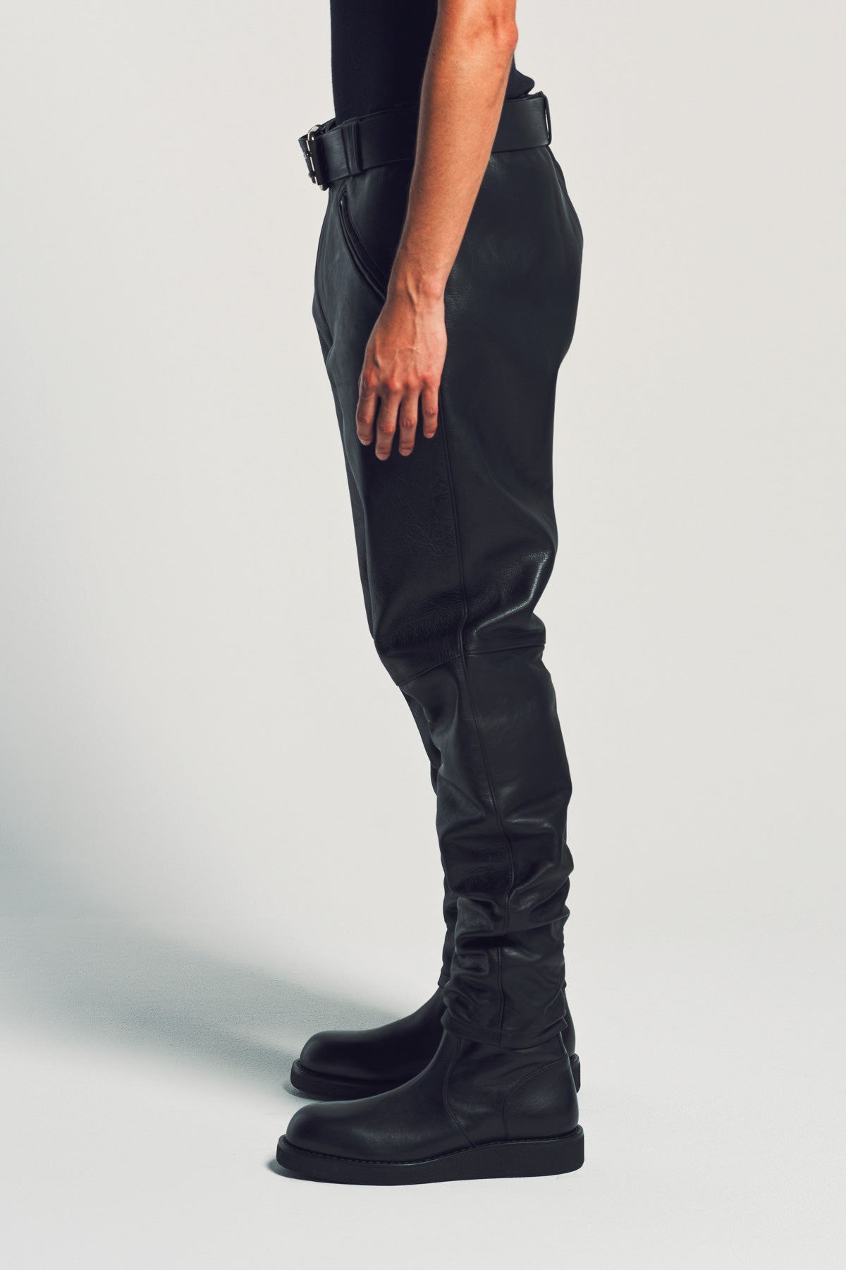 SAINT LAURENT | BELTED LEATHER PANTS