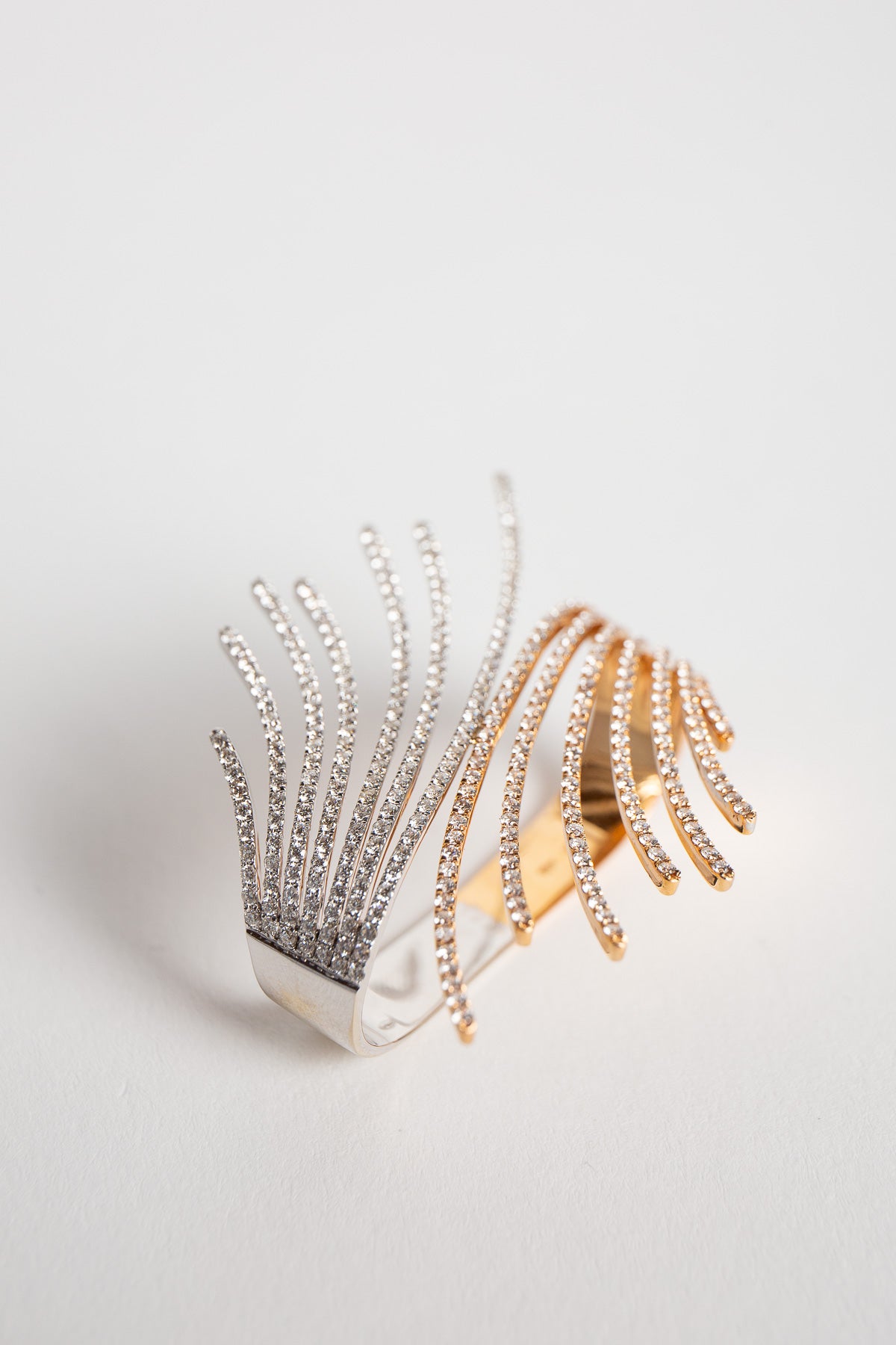 STEFERE | WHITE & ROSE GOLD DOUBLE DIAMOND RING